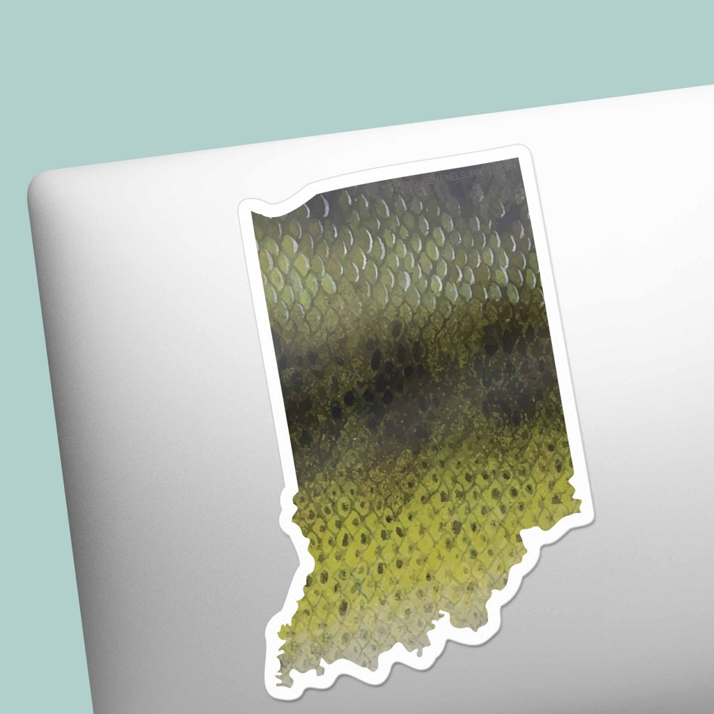 Largemouth Bass Indiana Sticker - IN Fishing Decal