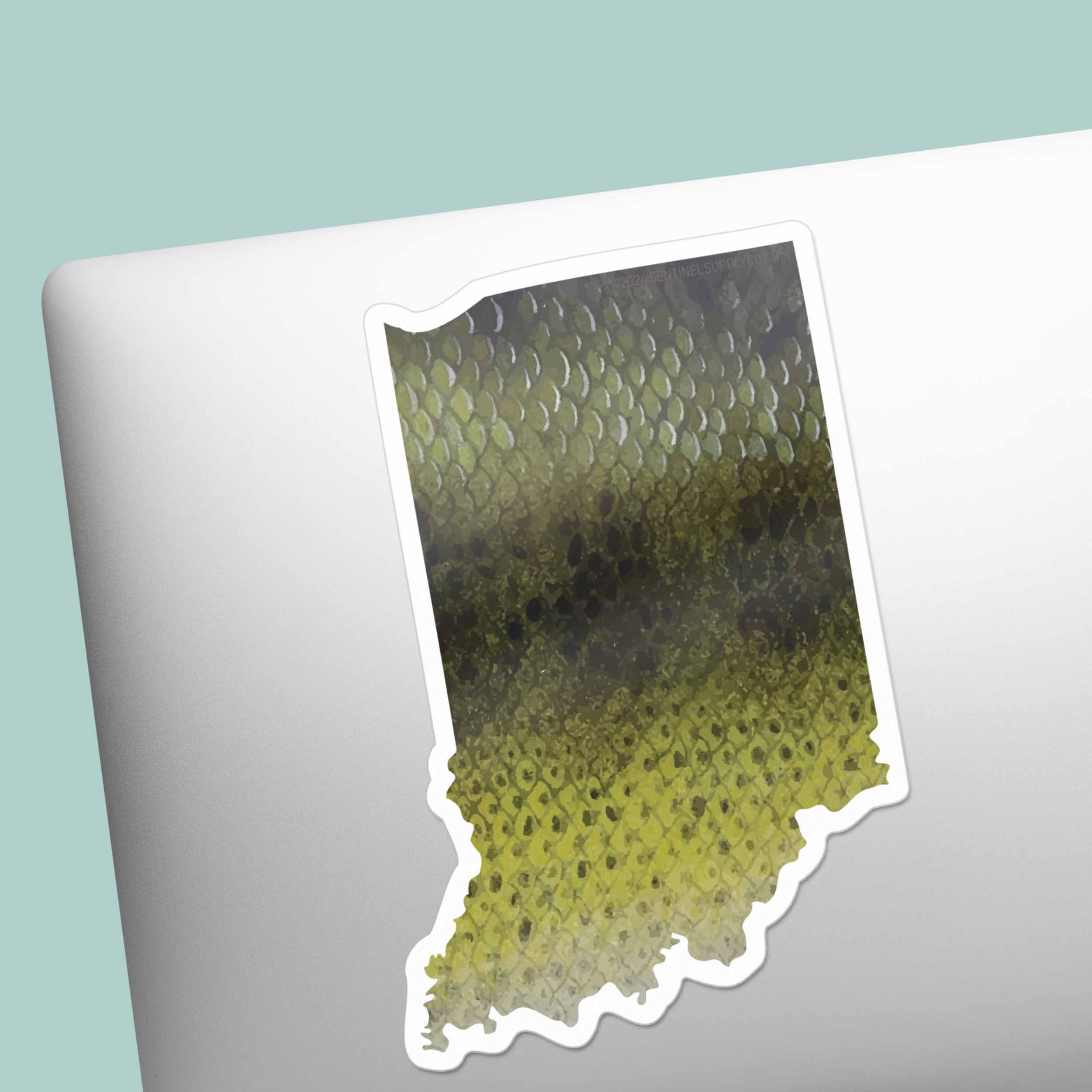 Largemouth Bass Indiana Sticker - IN Fishing Decal