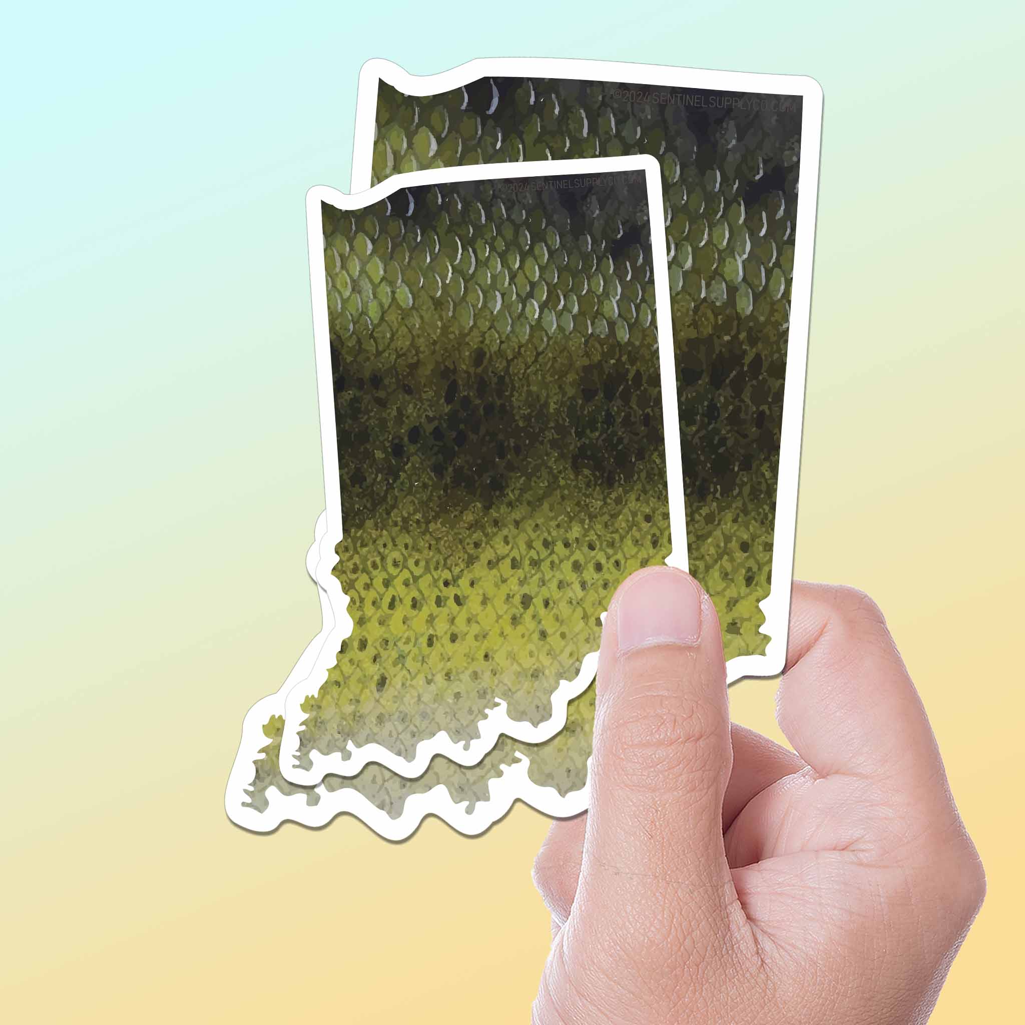 Largemouth Bass Indiana Sticker - IN Fishing Decal