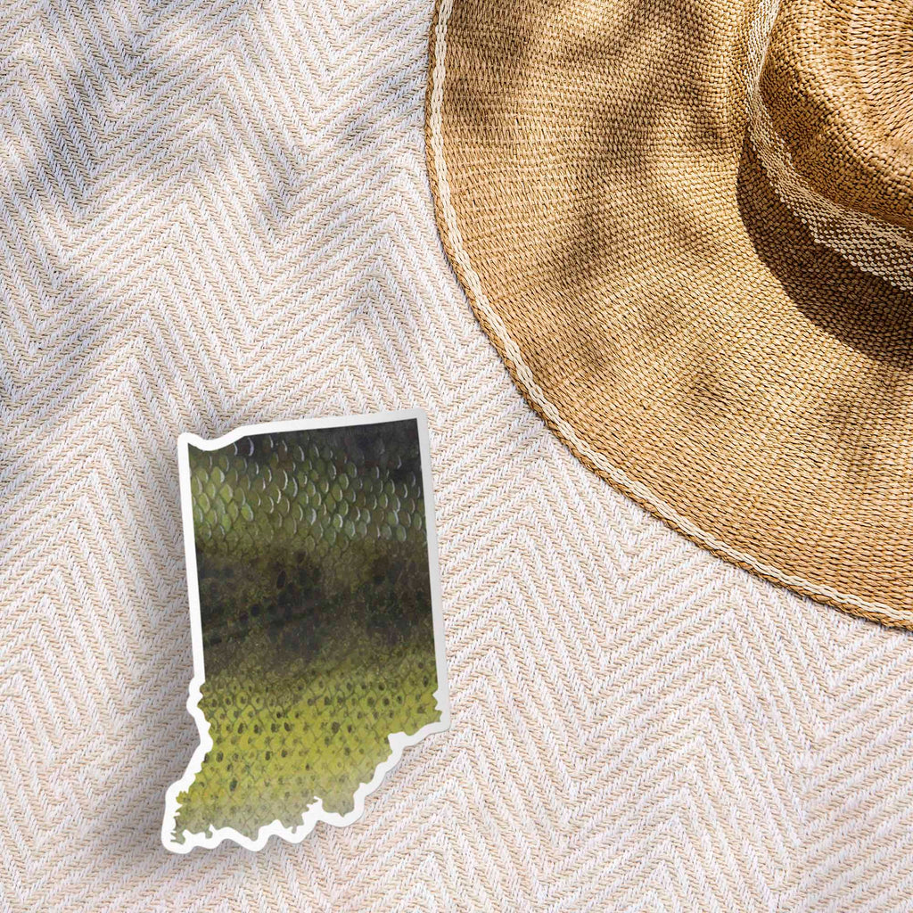 Largemouth Bass Indiana Sticker - IN Fishing Decal