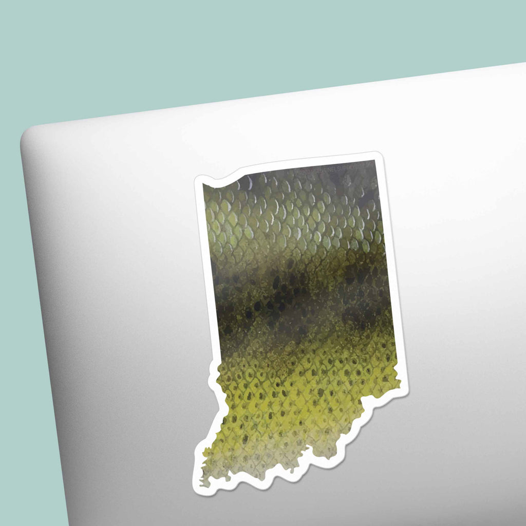 Largemouth Bass Indiana Sticker - IN Fishing Decal