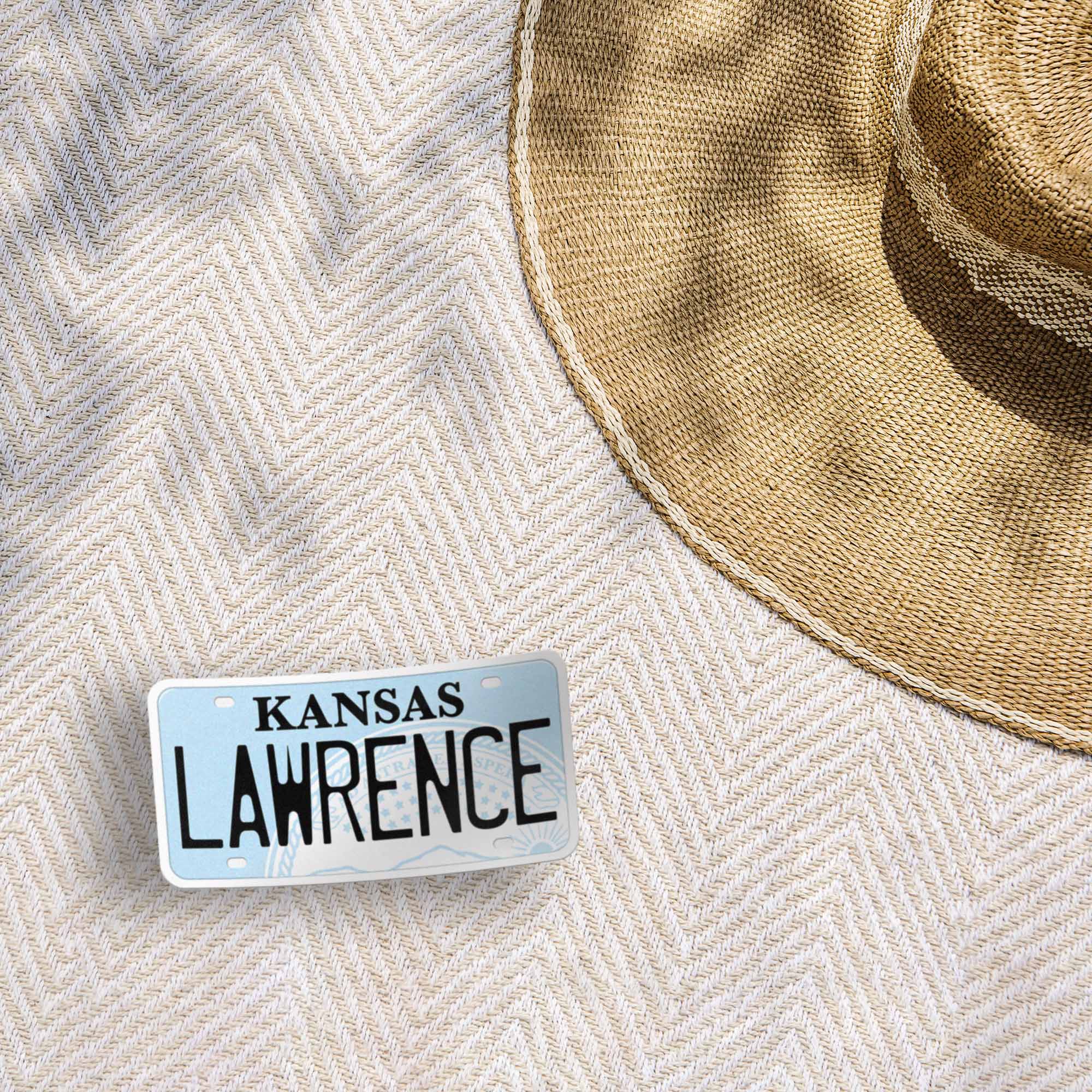 Kansas License Plate Sticker - Choose Your KS City or Saying