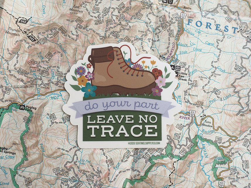 Leave No Trace Hiking Boot Nature Sticker