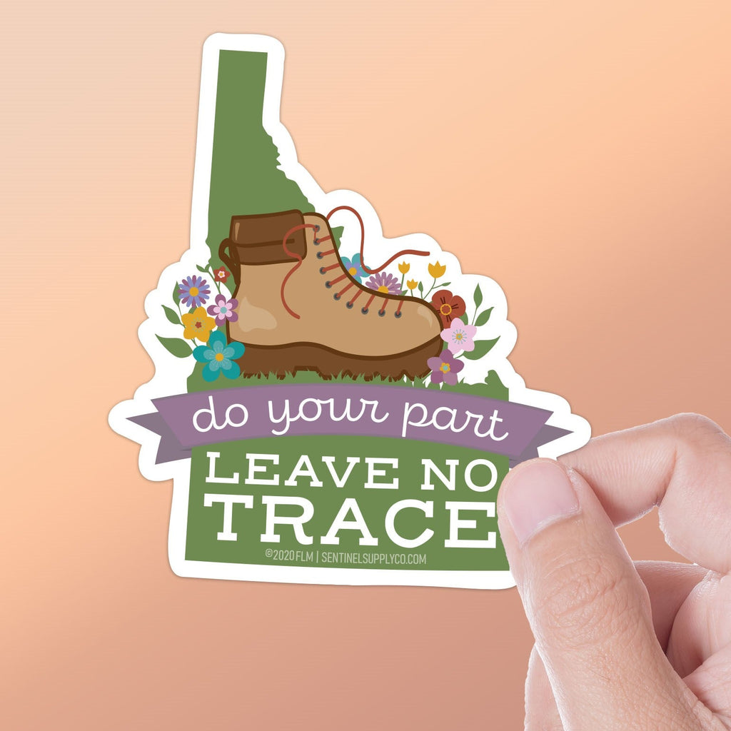 Leave No Trace Idaho Hiking Boot Sticker