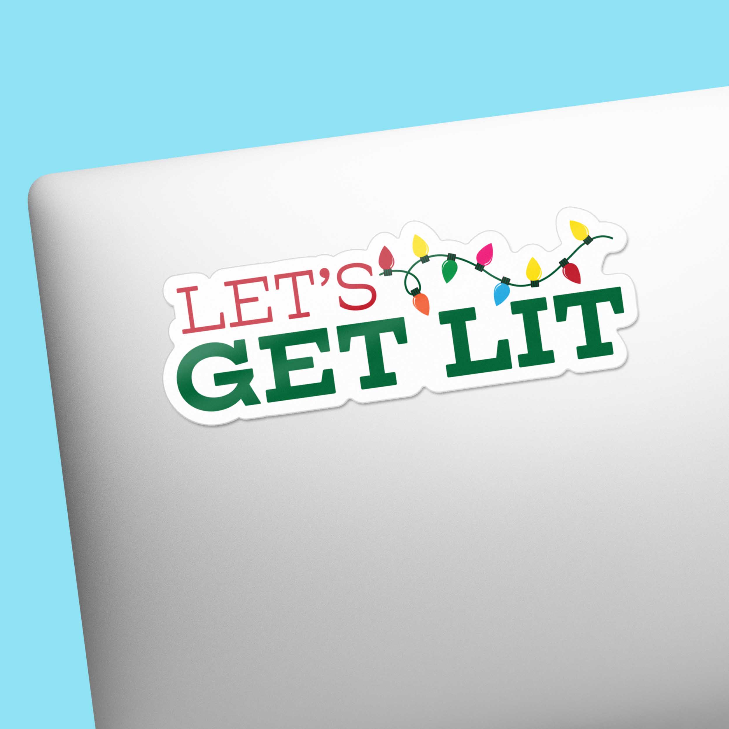Let's Get Lit Christmas Lights Sticker