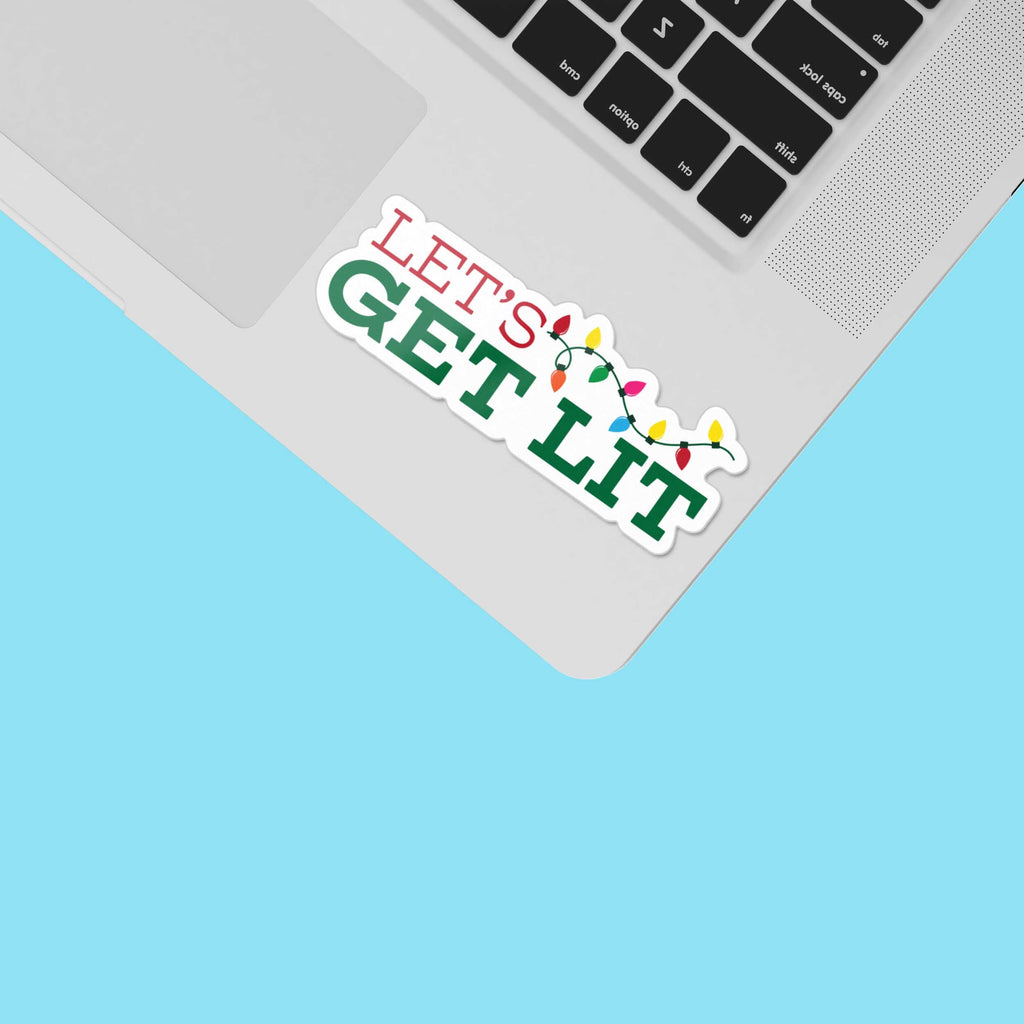 Let's Get Lit Christmas Lights Sticker