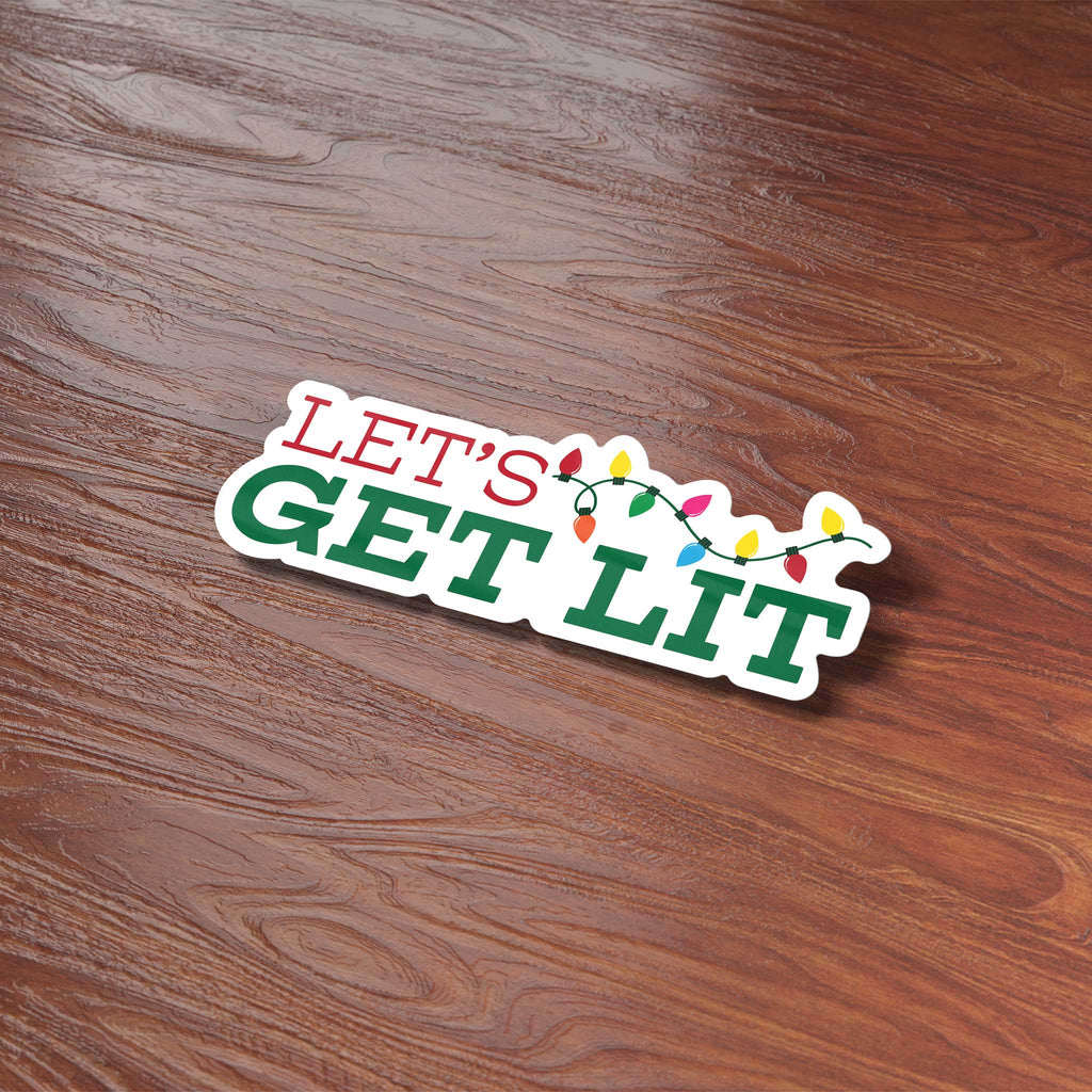 Let's Get Lit Christmas Lights Sticker