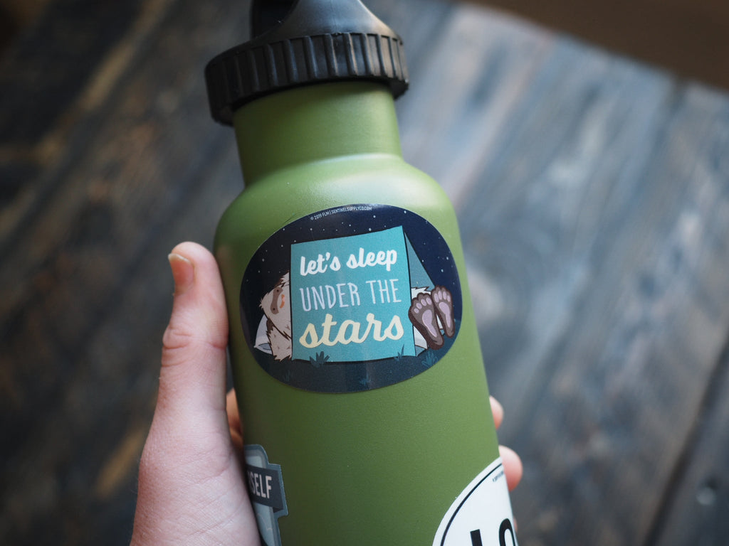 Let's Sleep Under the Stars Bigfoot Sticker