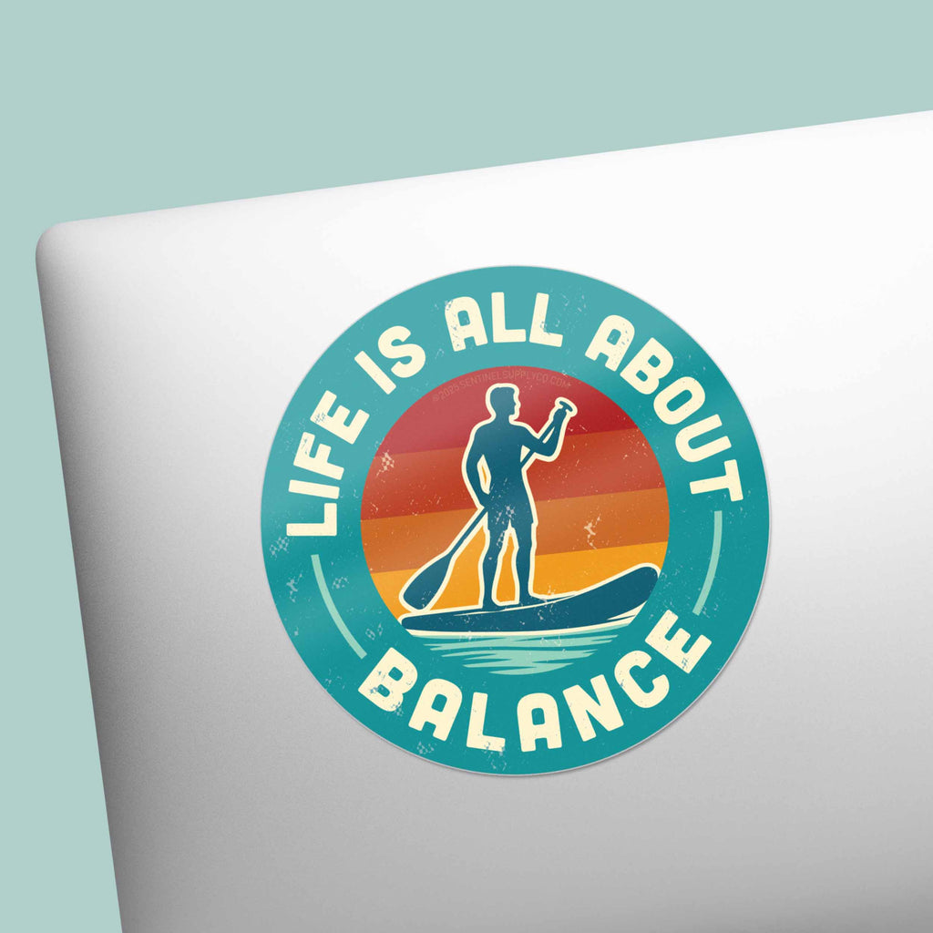 Life is All About Balance Paddleboarding Sticker