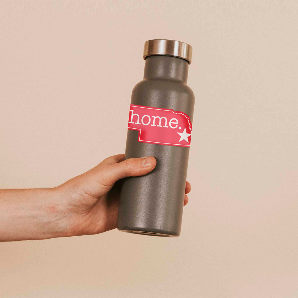 Red Nebraska Home Sticker