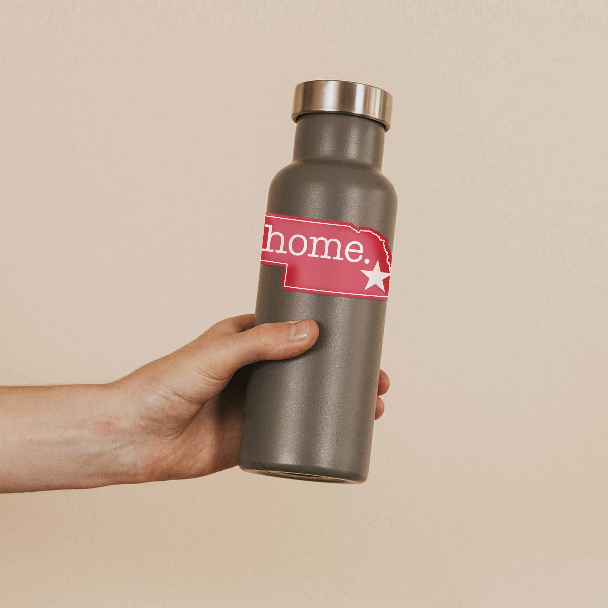 Red Nebraska Home Sticker