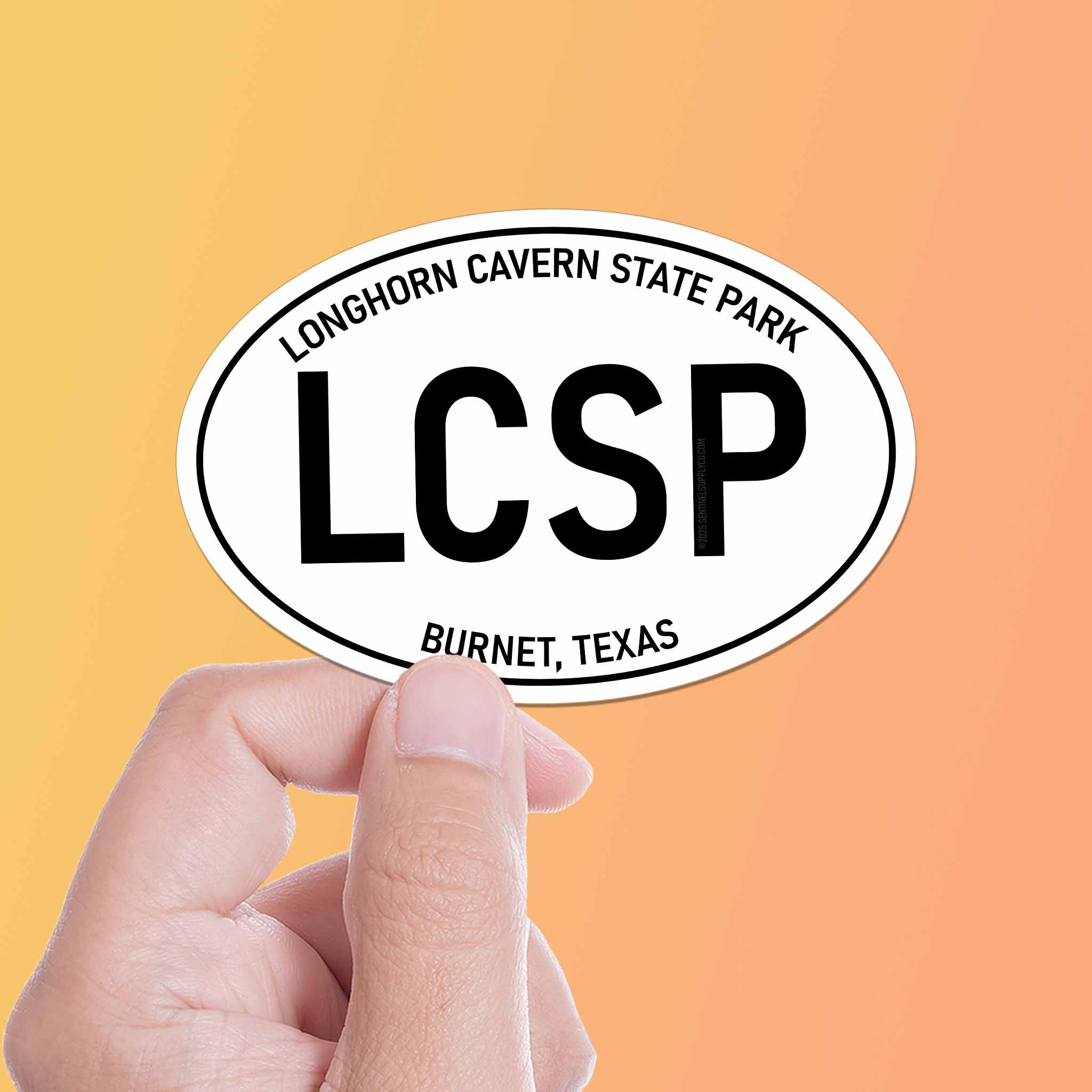 Longhorn Cavern State Park Texas White Oval Bumper Sticker