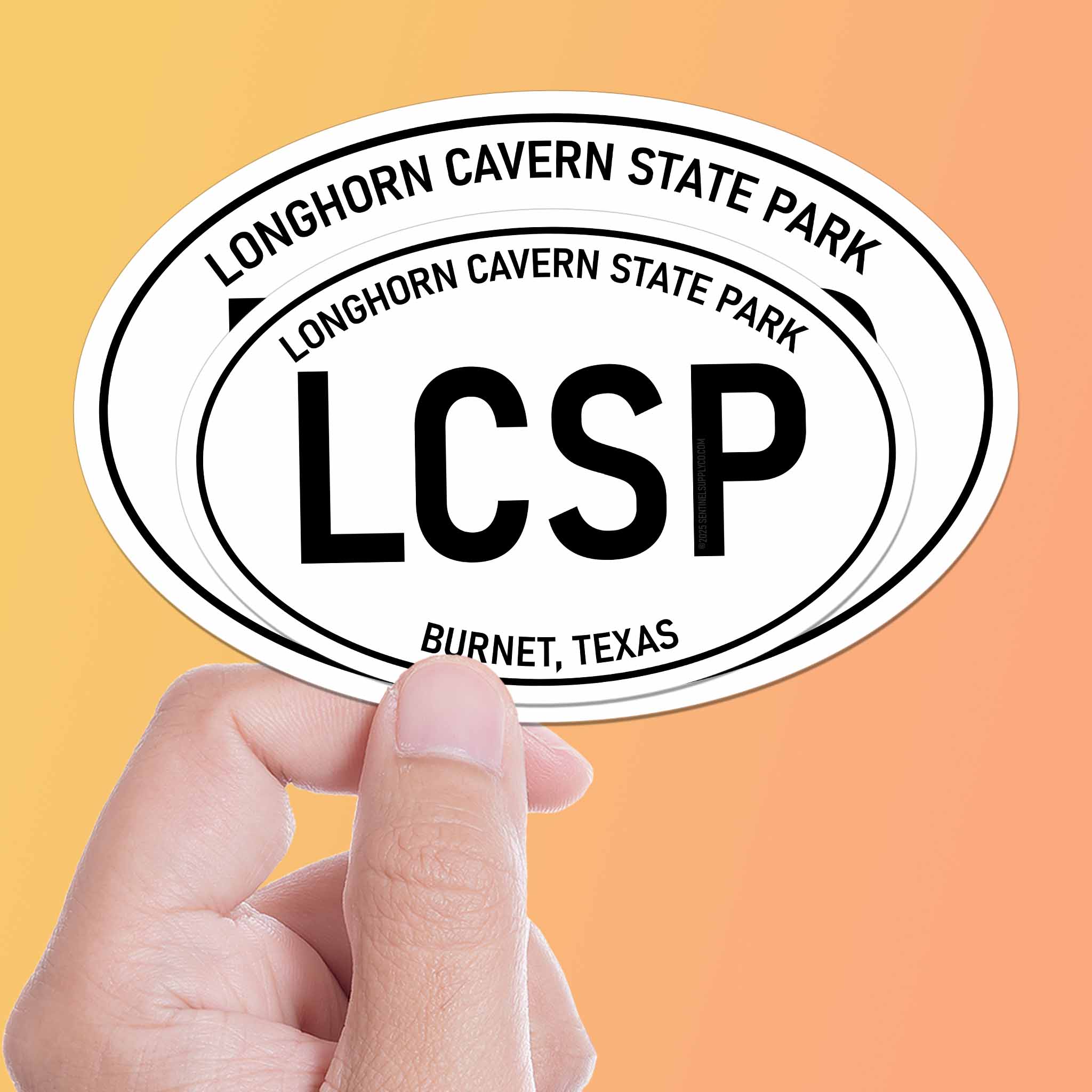 Longhorn Cavern State Park Texas White Oval Bumper Sticker