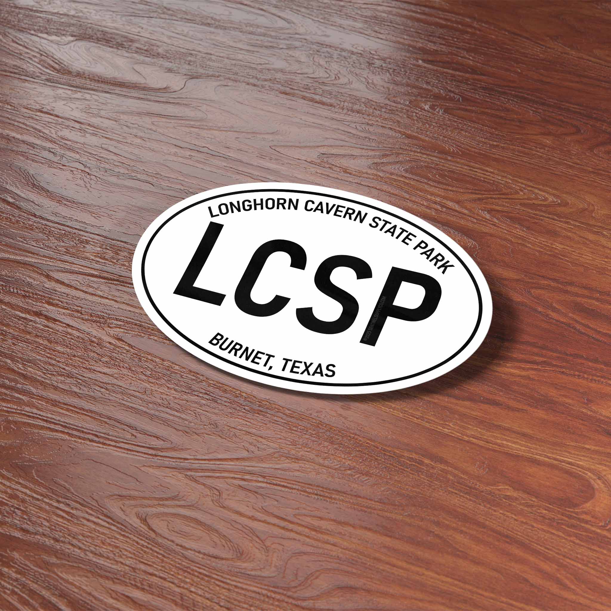 Longhorn Cavern State Park Texas White Oval Bumper Sticker