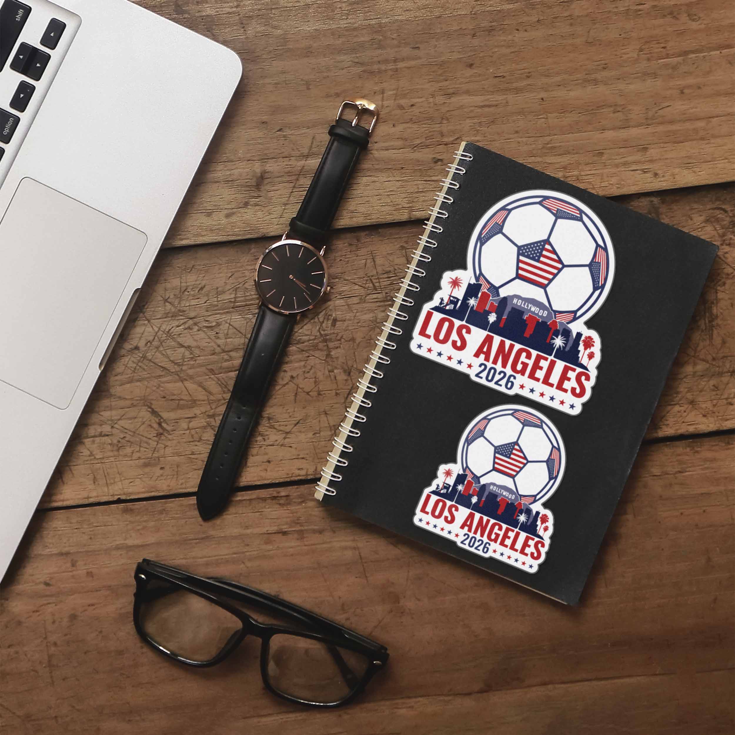 Los Angeles Skyline USA Soccer Sticker - LA Sports Decal