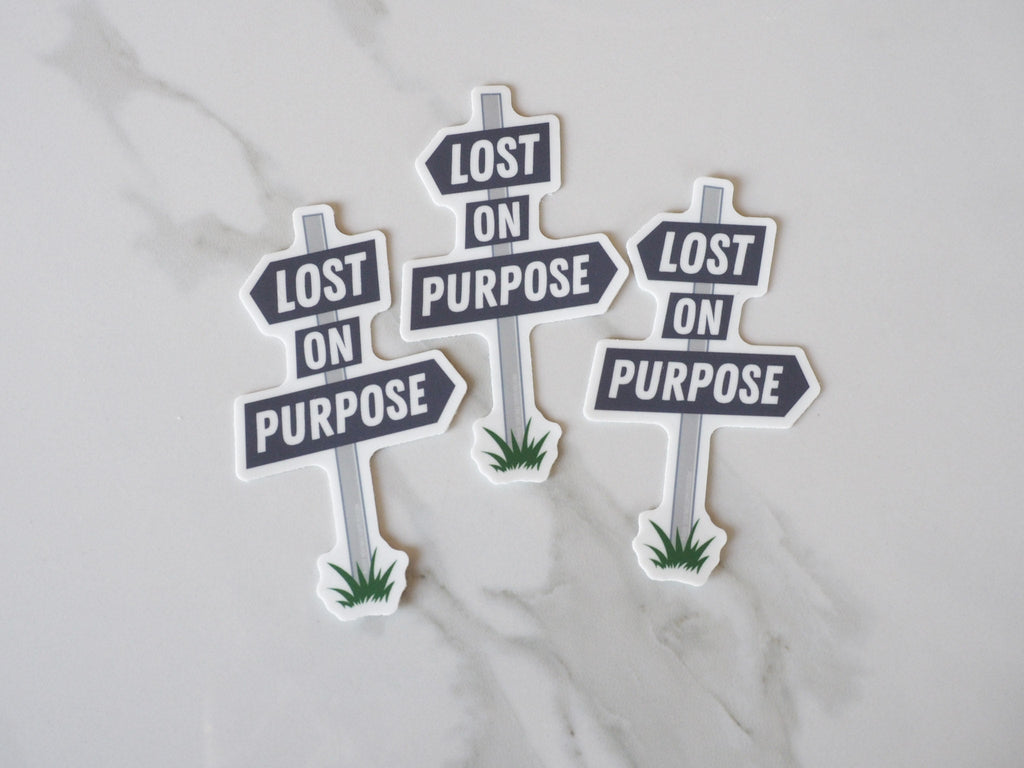 Lost on Purpose Road Sign Sticker