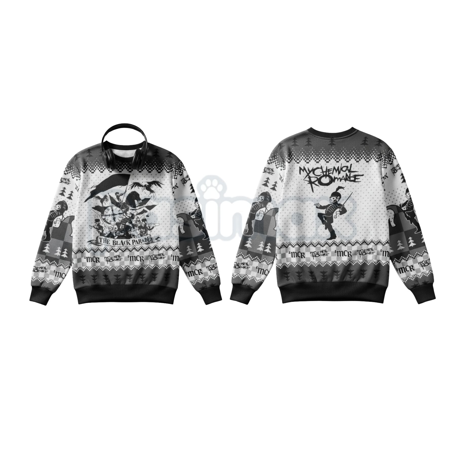 MCR The Black Parade Ugly Christmas Sweater | Emo Rock Band Xmas Crewneck | My Chemical Romance Fan Gift