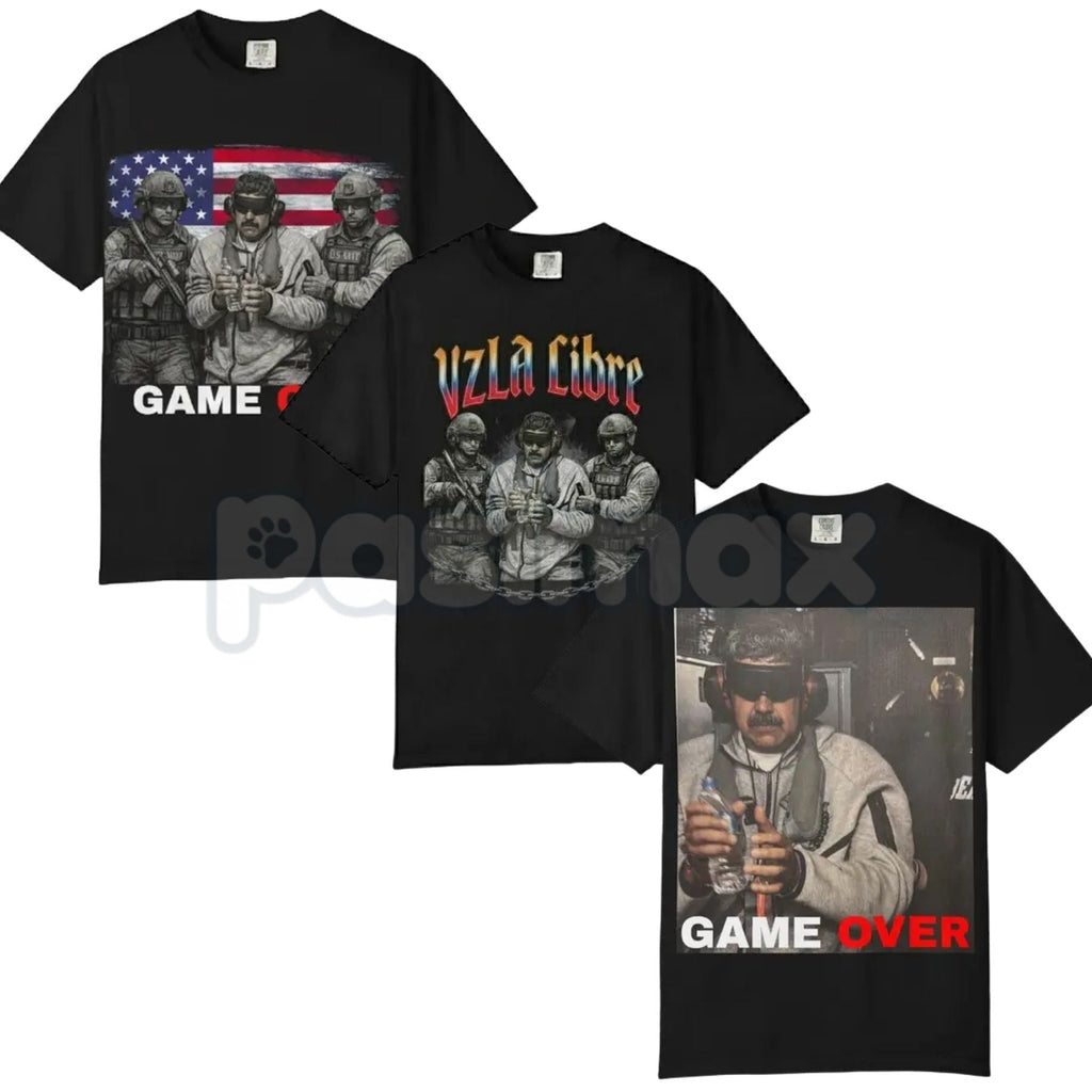 Maduro "Game Over" T-Shirt – Political Statement Graphic Tee, Venezuela Freedom Apparel, Bold Activism Shirt, Vintage Style Protest Top
