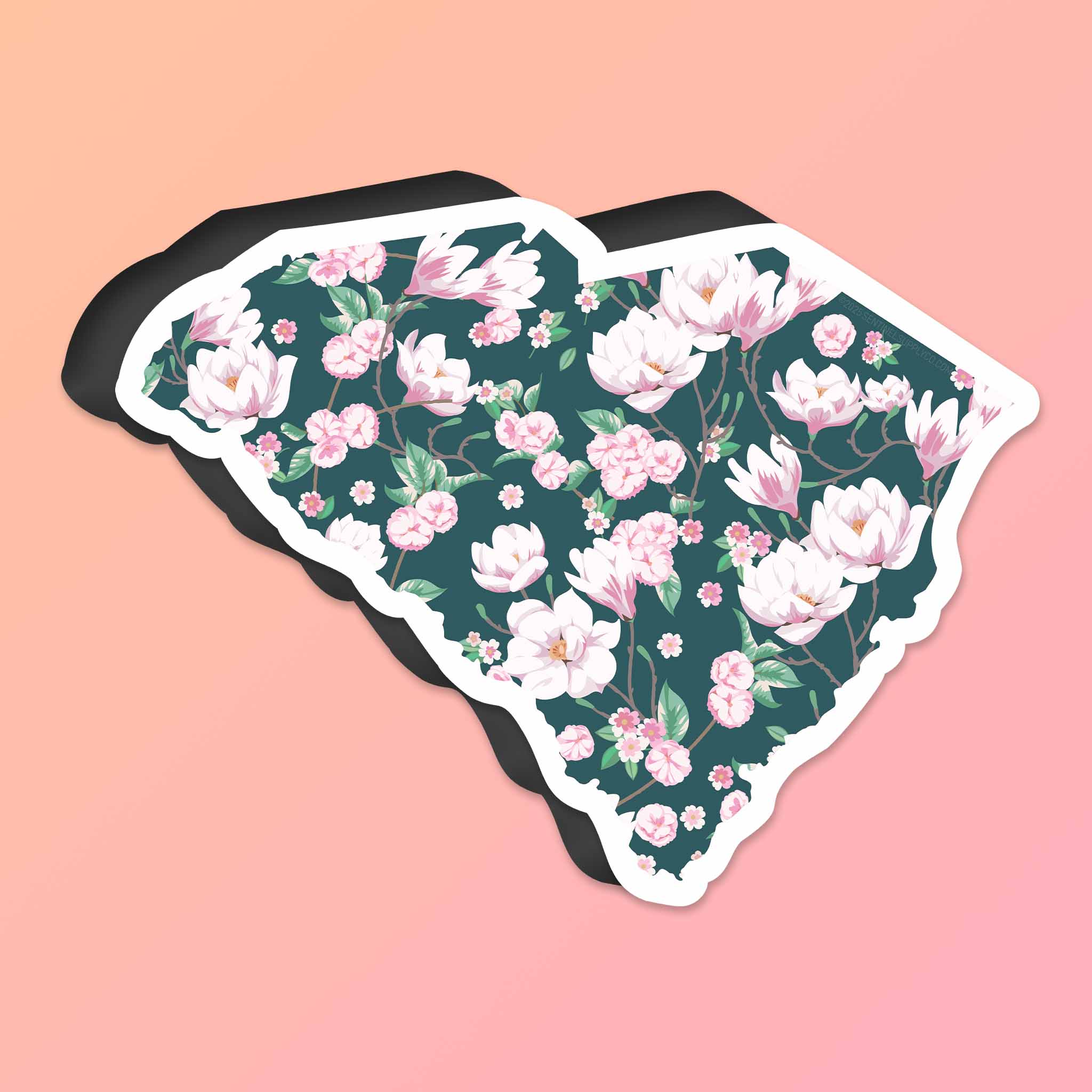 Magnolia South Carolina Car Magnet - Flexible SC Fridge Magnet