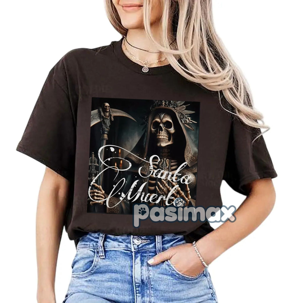 Men's Santa Muerte Knight Graphic Tee - Unapologetic Style Shirt, Dark Fantasy Apparel