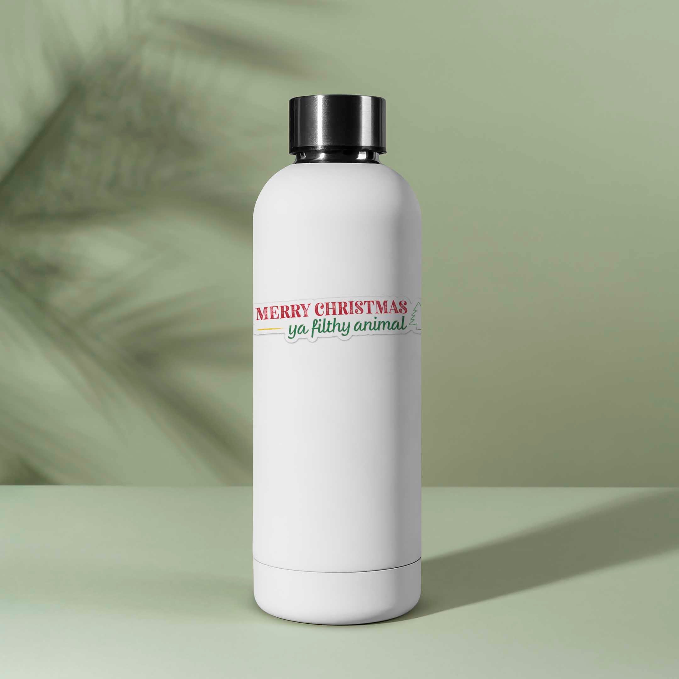 Merry Christmas Ya Filthy Animal Holiday Movie Quote Sticker