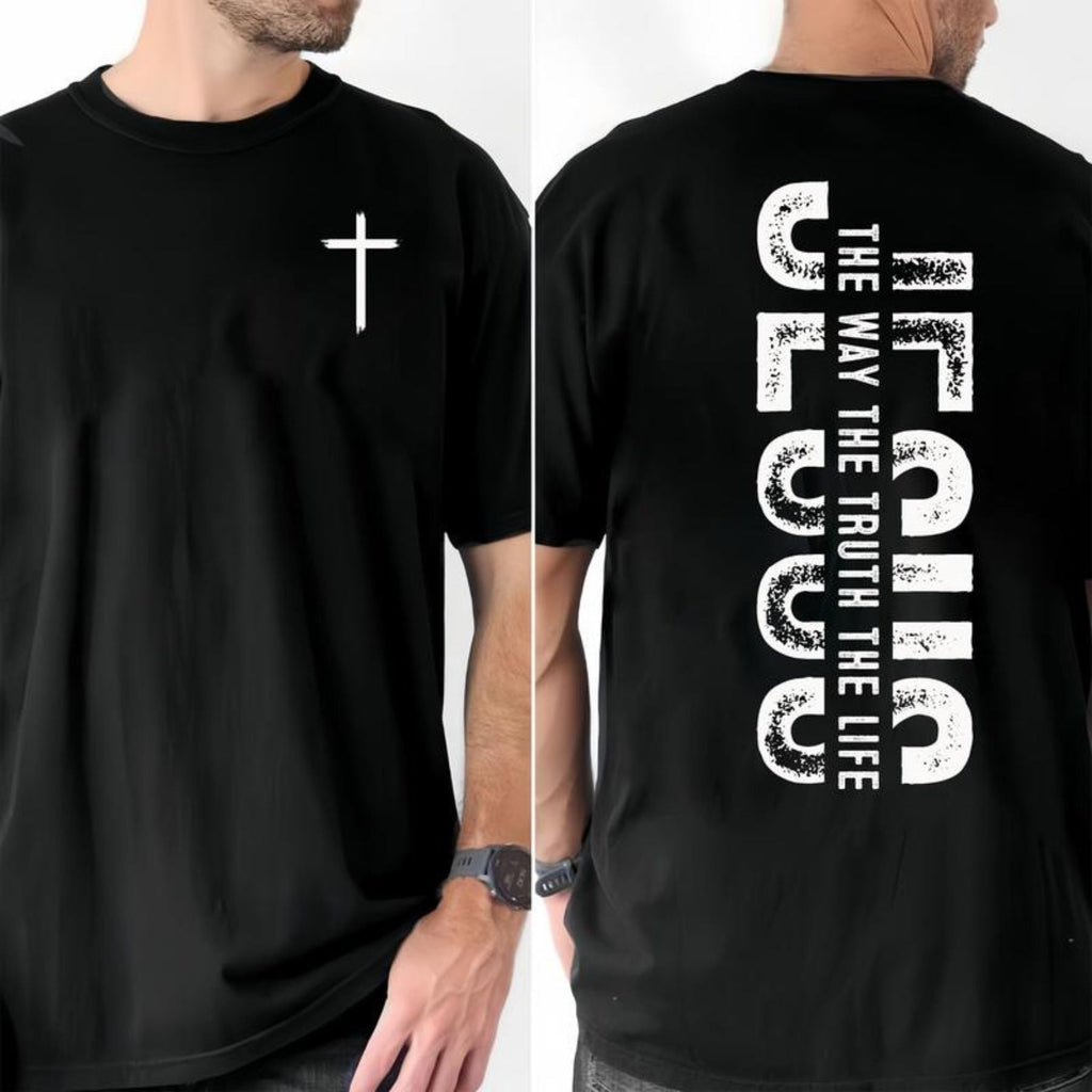 Minimalist Cross T-Shirt - Religious Quote Tee, Fashion-Forward Statement of Faith