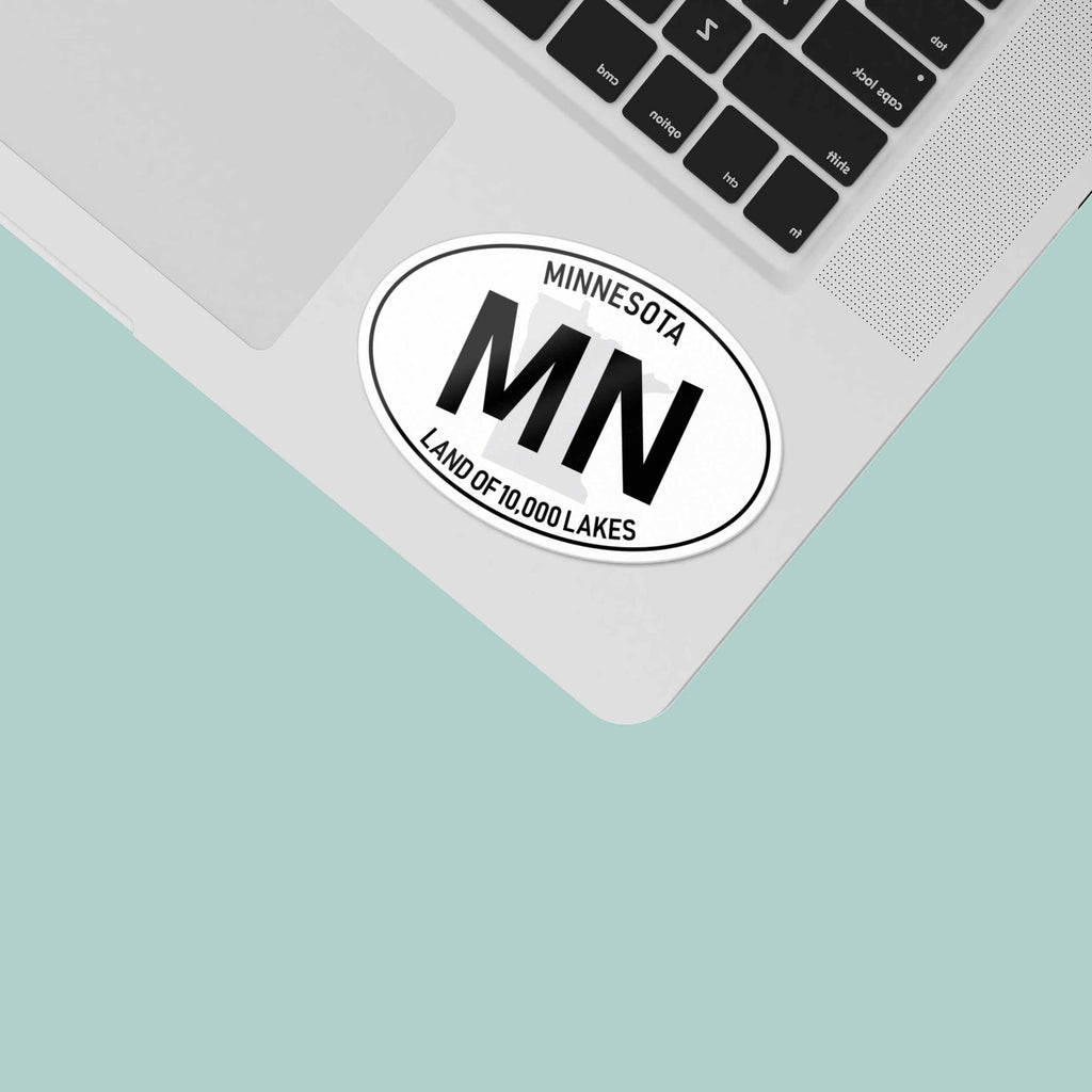 Minnesota White Oval Sticker