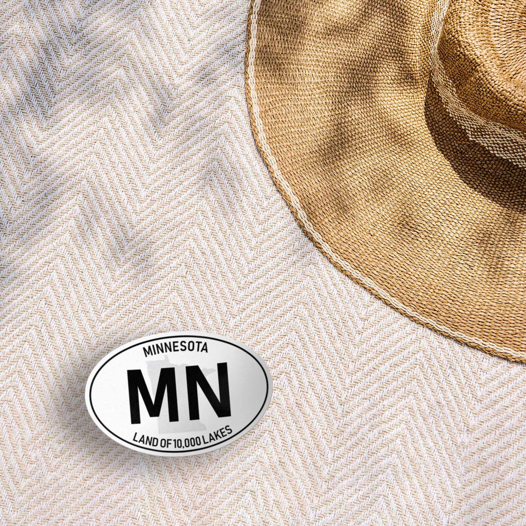 Minnesota White Oval Sticker