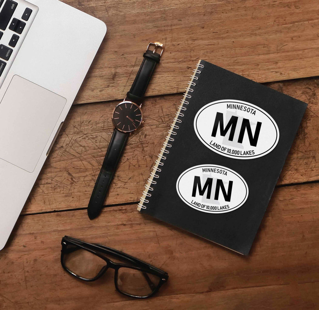 Minnesota White Oval Sticker