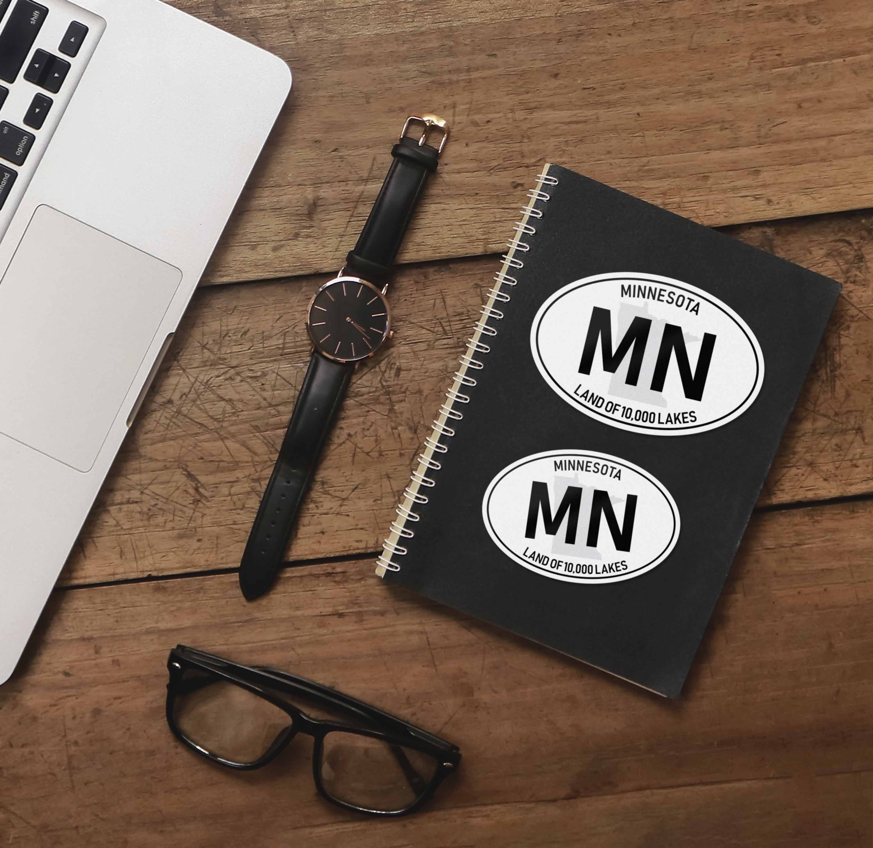 Minnesota White Oval Sticker