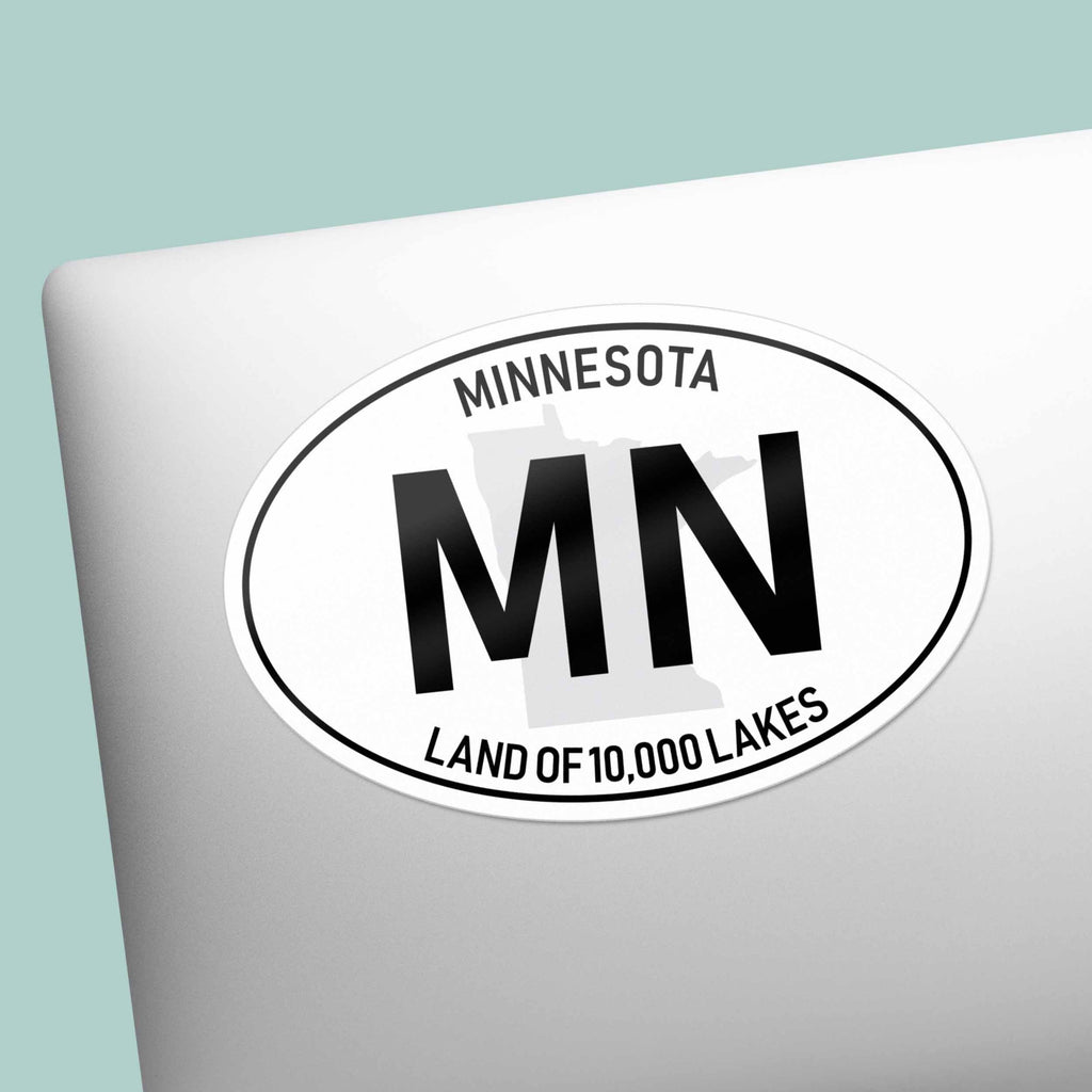 Minnesota White Oval Sticker