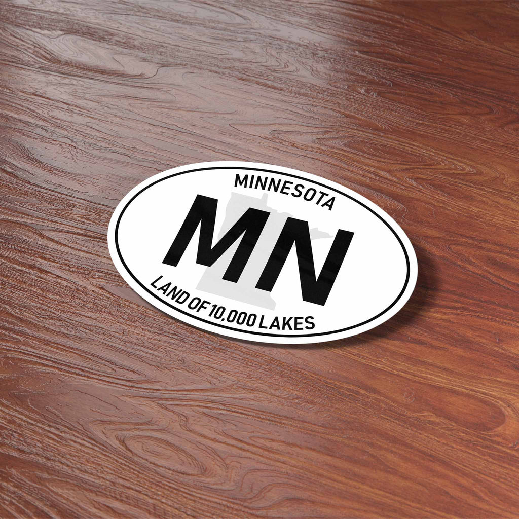 Minnesota White Oval Sticker