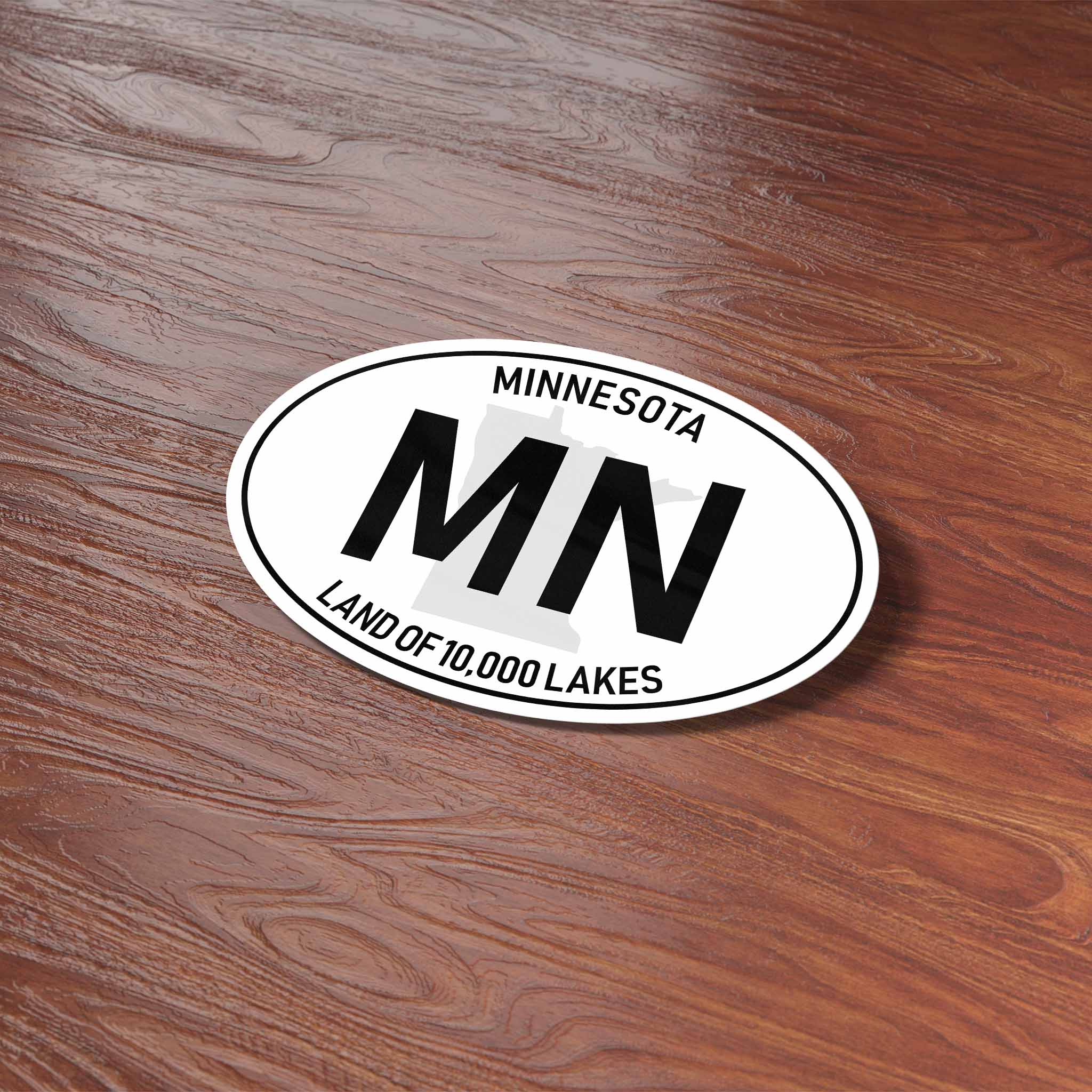 Minnesota White Oval Sticker