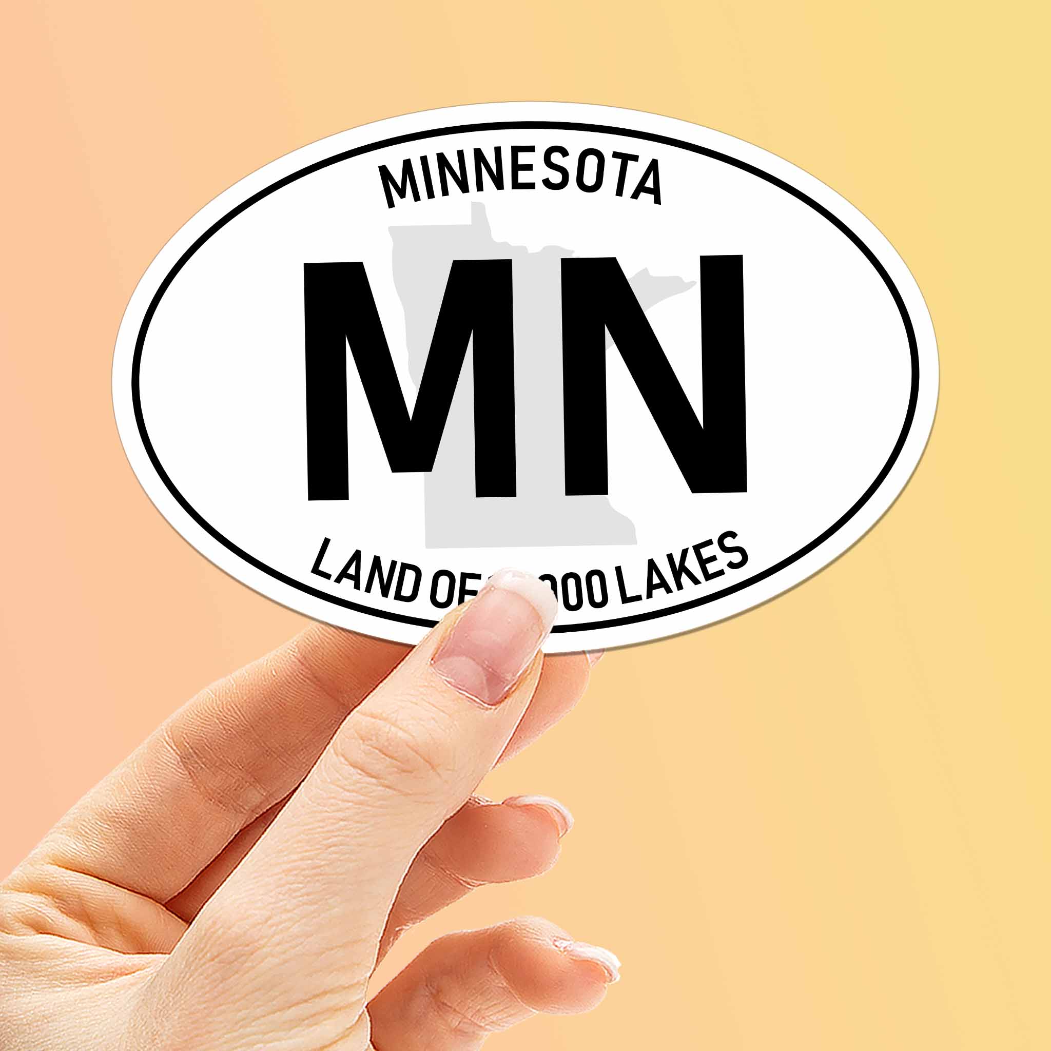 Minnesota White Oval Sticker