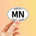 Minnesota White Oval Sticker