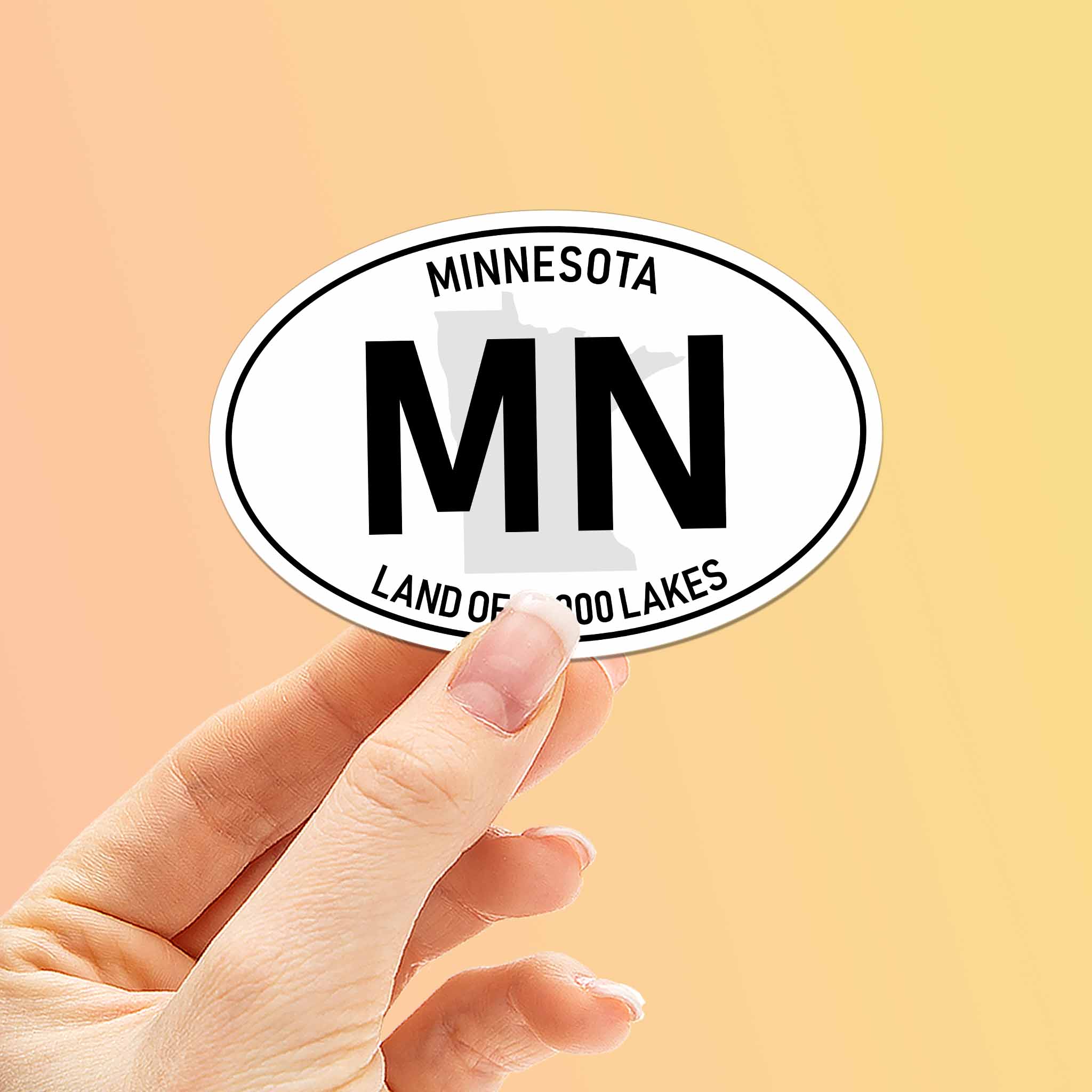 Minnesota White Oval Sticker