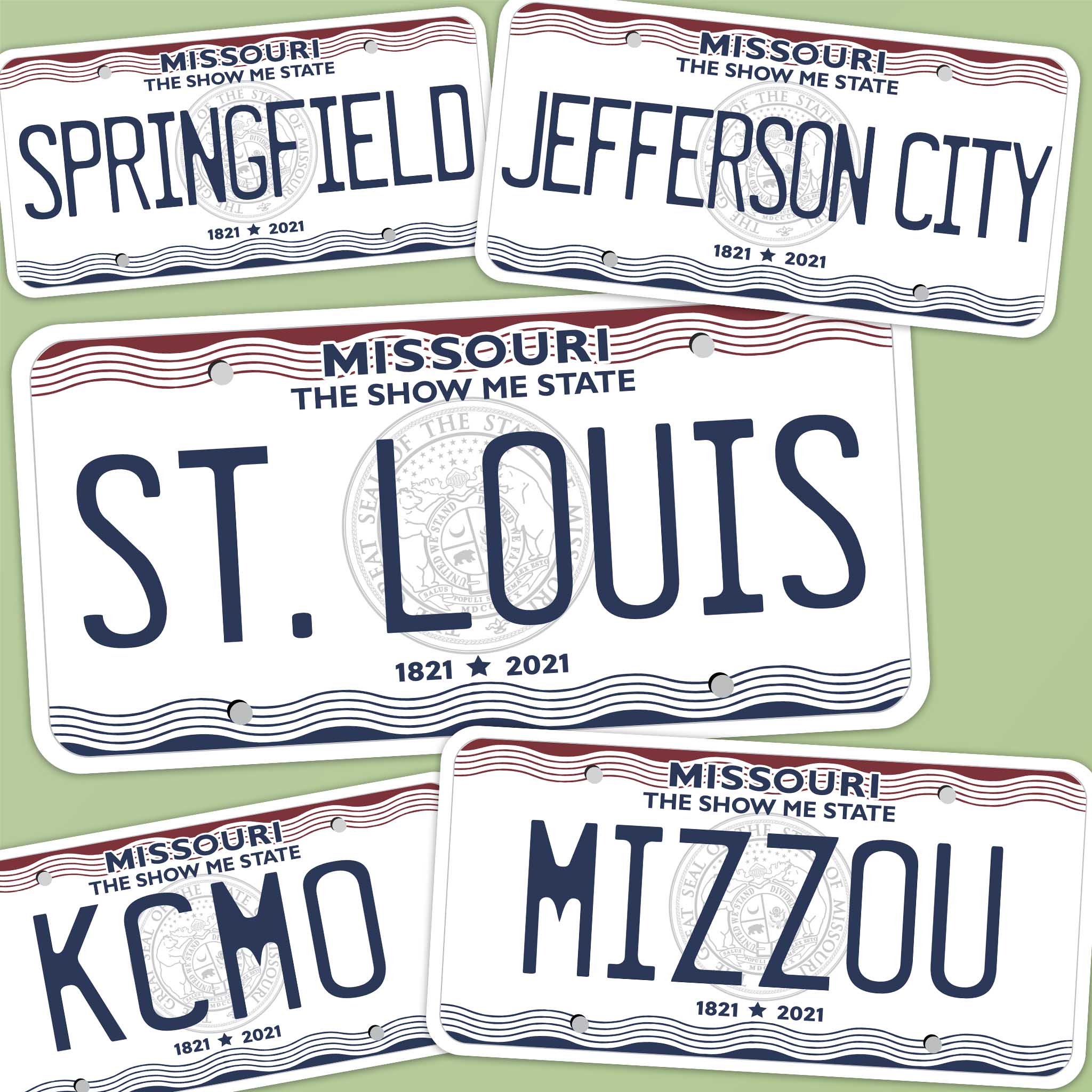 Missouri License Plate Sticker - Choose Your MO City Decal