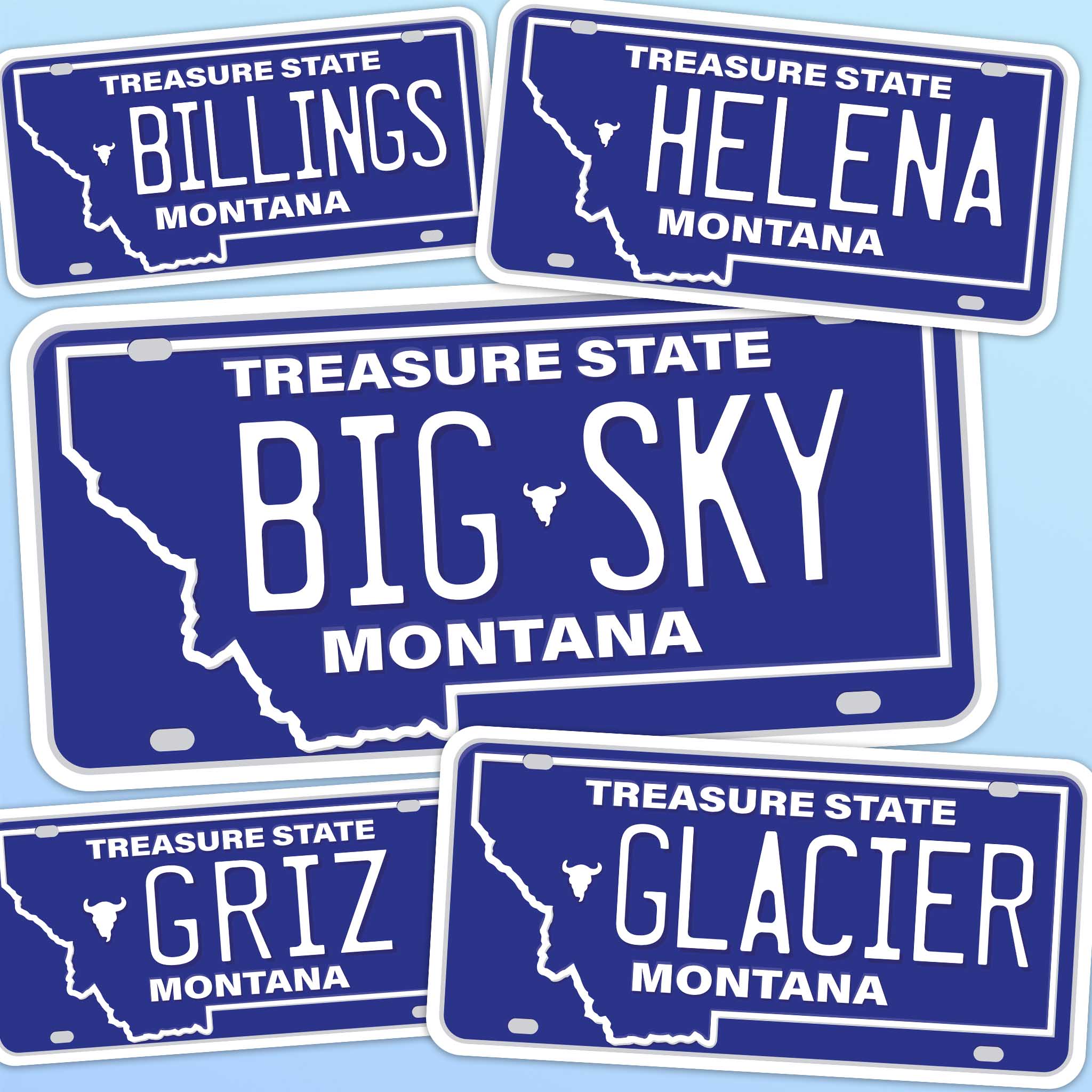 Montana License Plate Stickers - Choose Your MT City