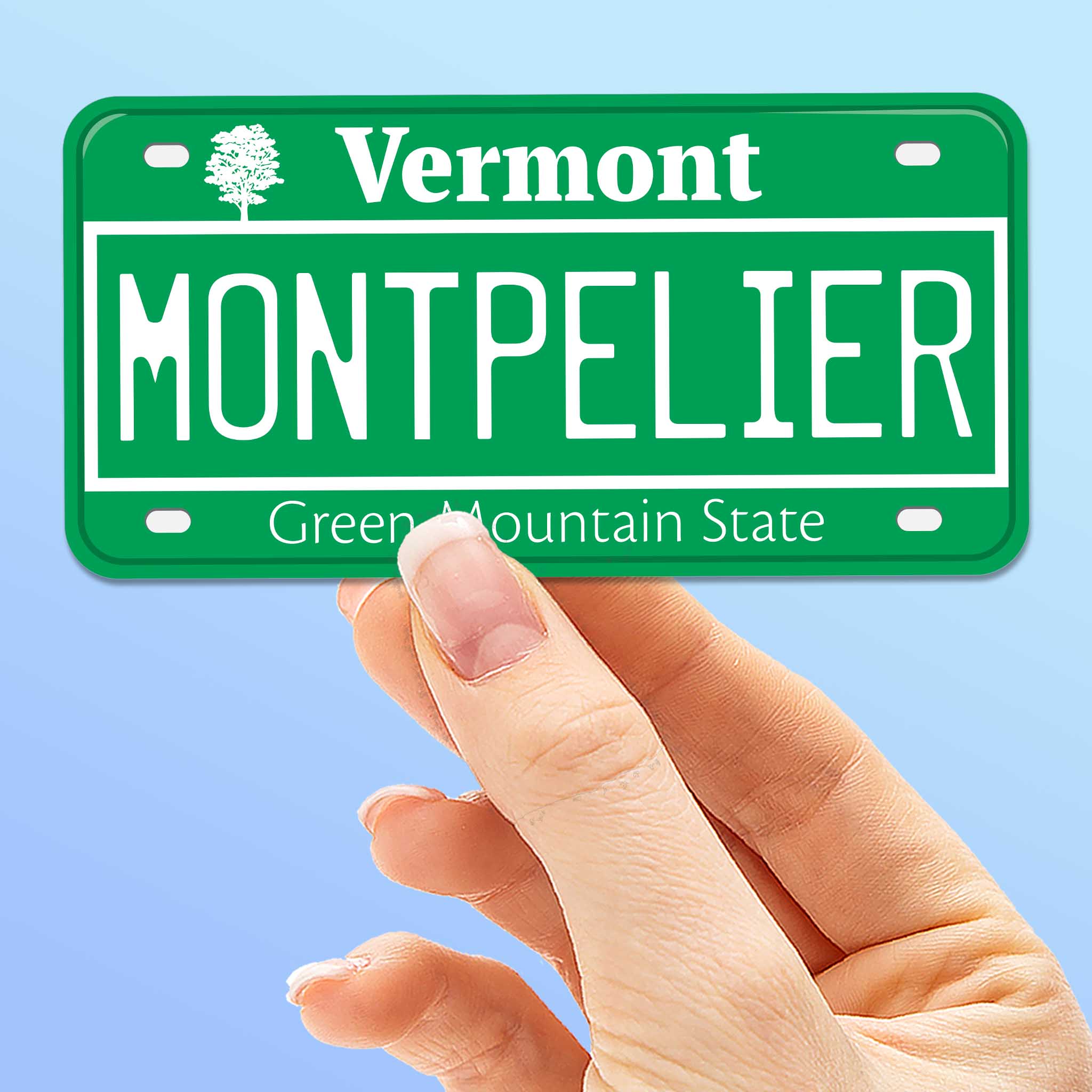 Vermont License Plate Stickers - Choose Your VT City or Saying