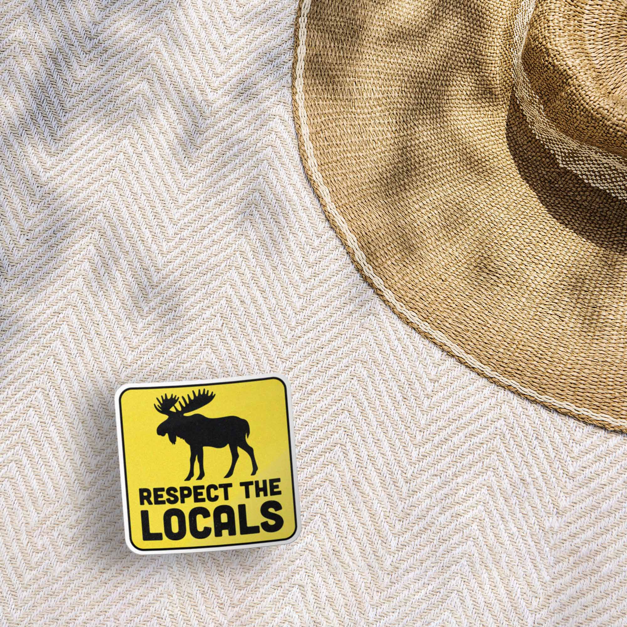 Respect the Locals Moose Sticker - Funny Nature Decal
