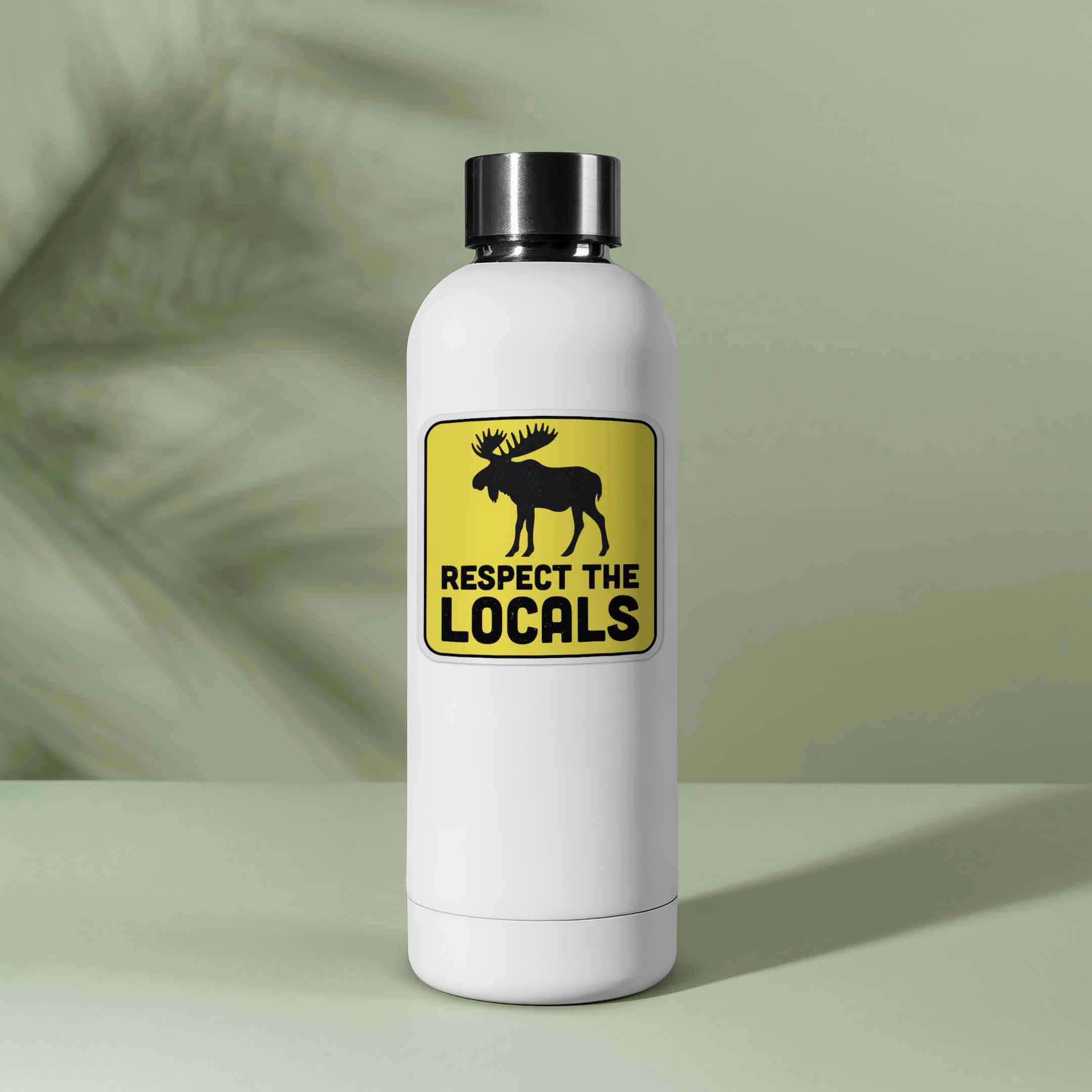 Respect the Locals Moose Sticker - Funny Nature Decal