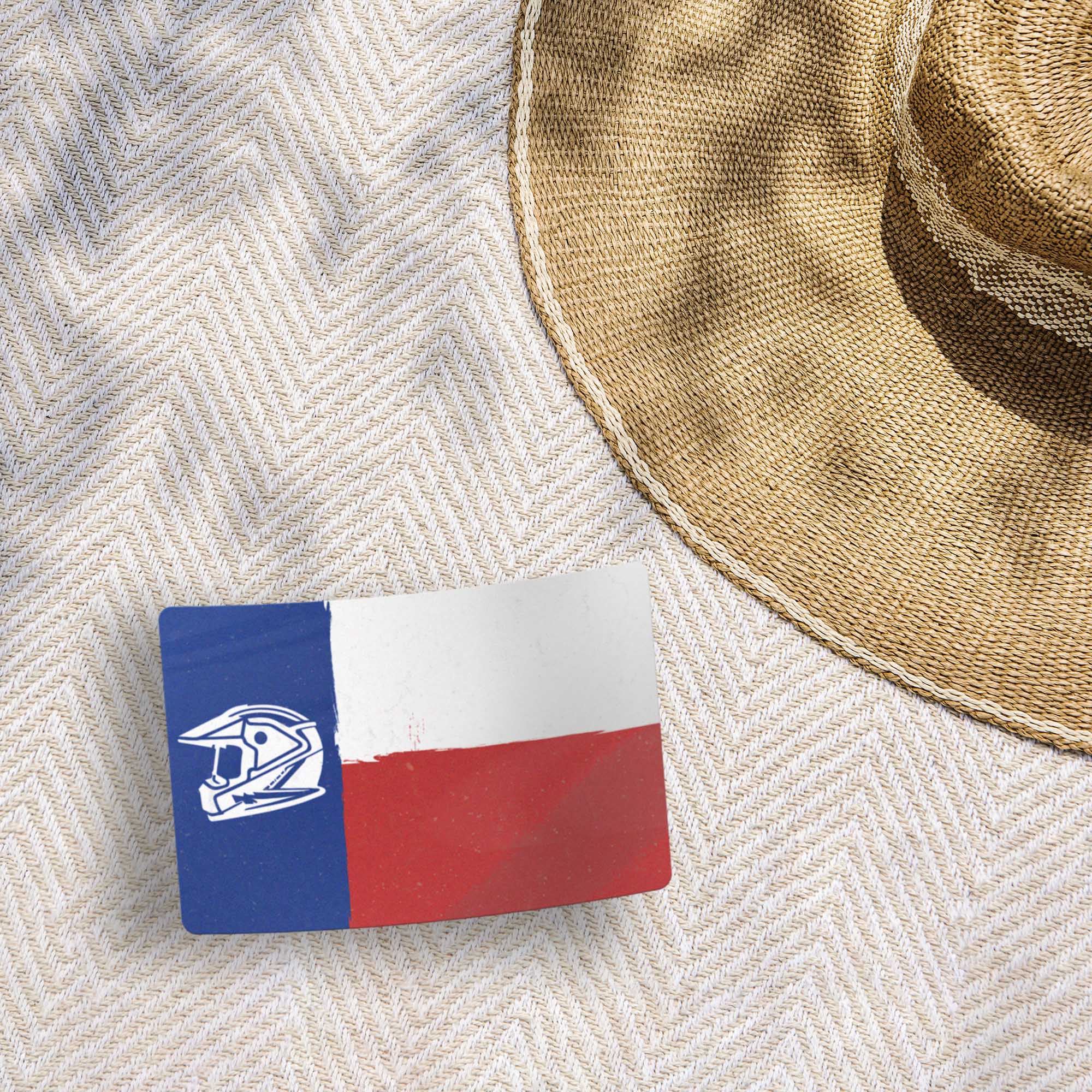 Motorcycle Helmet Texas Flag Sticker - Cool TX Offroad Decals for Laptop