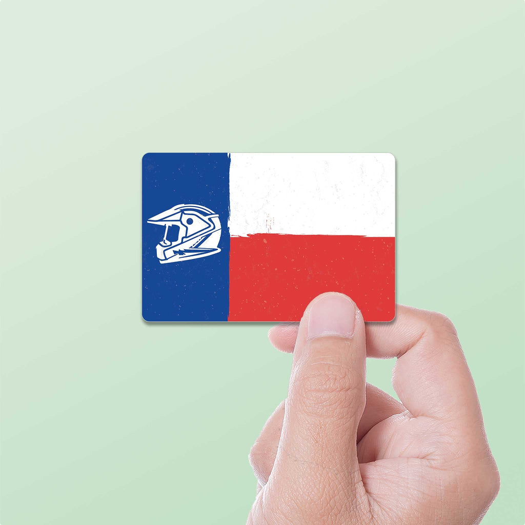 Motorcycle Helmet Texas Flag Sticker - Cool TX Offroad Decals for Laptop