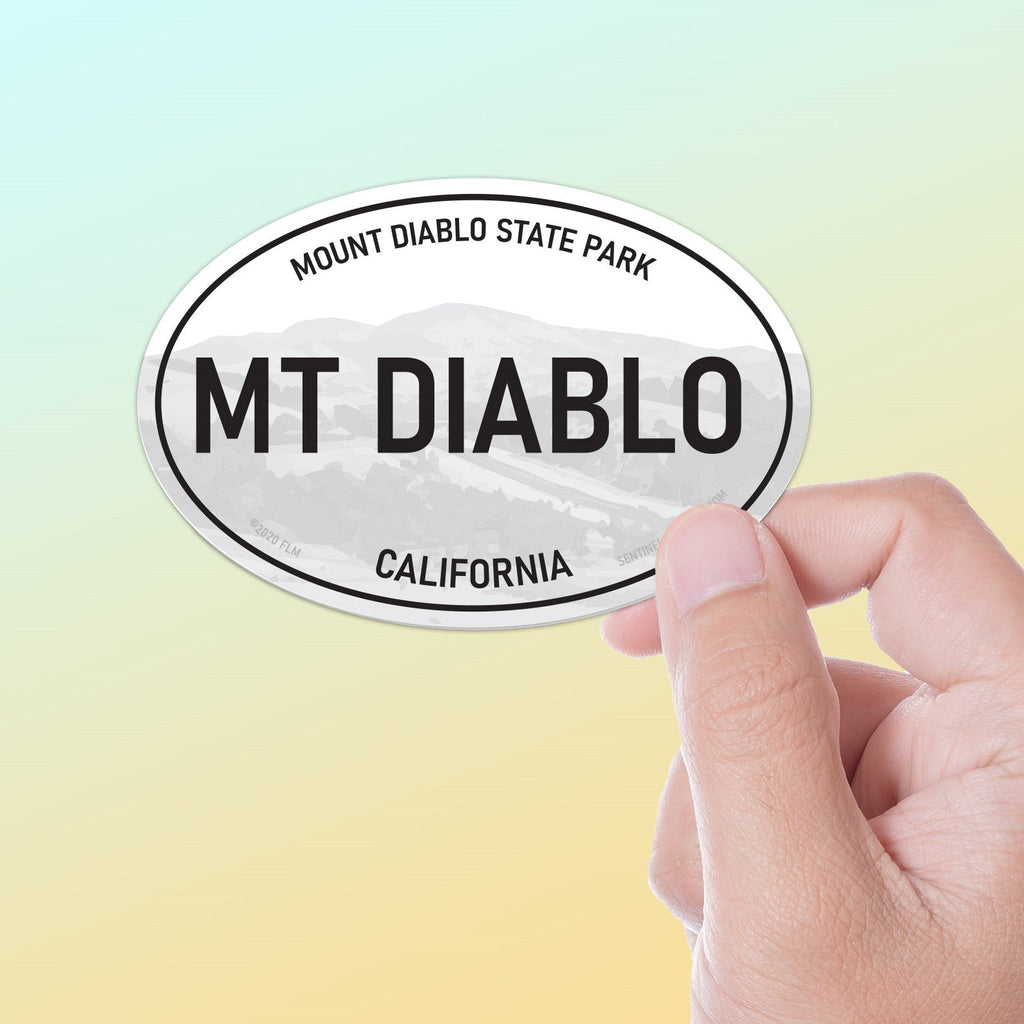 Mount Diablo State Park CA White Oval Bumper Sticker 3" & 4"