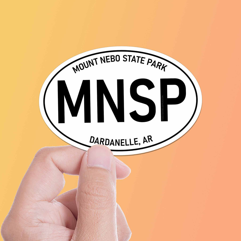 Mount Nebo State Park Arkansas White Oval Bumper Sticker