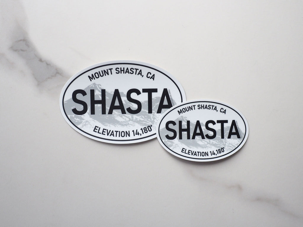 White Oval Mt Shasta California Sticker