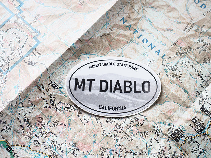 Mount Diablo State Park CA White Oval Bumper Sticker 3" & 4"