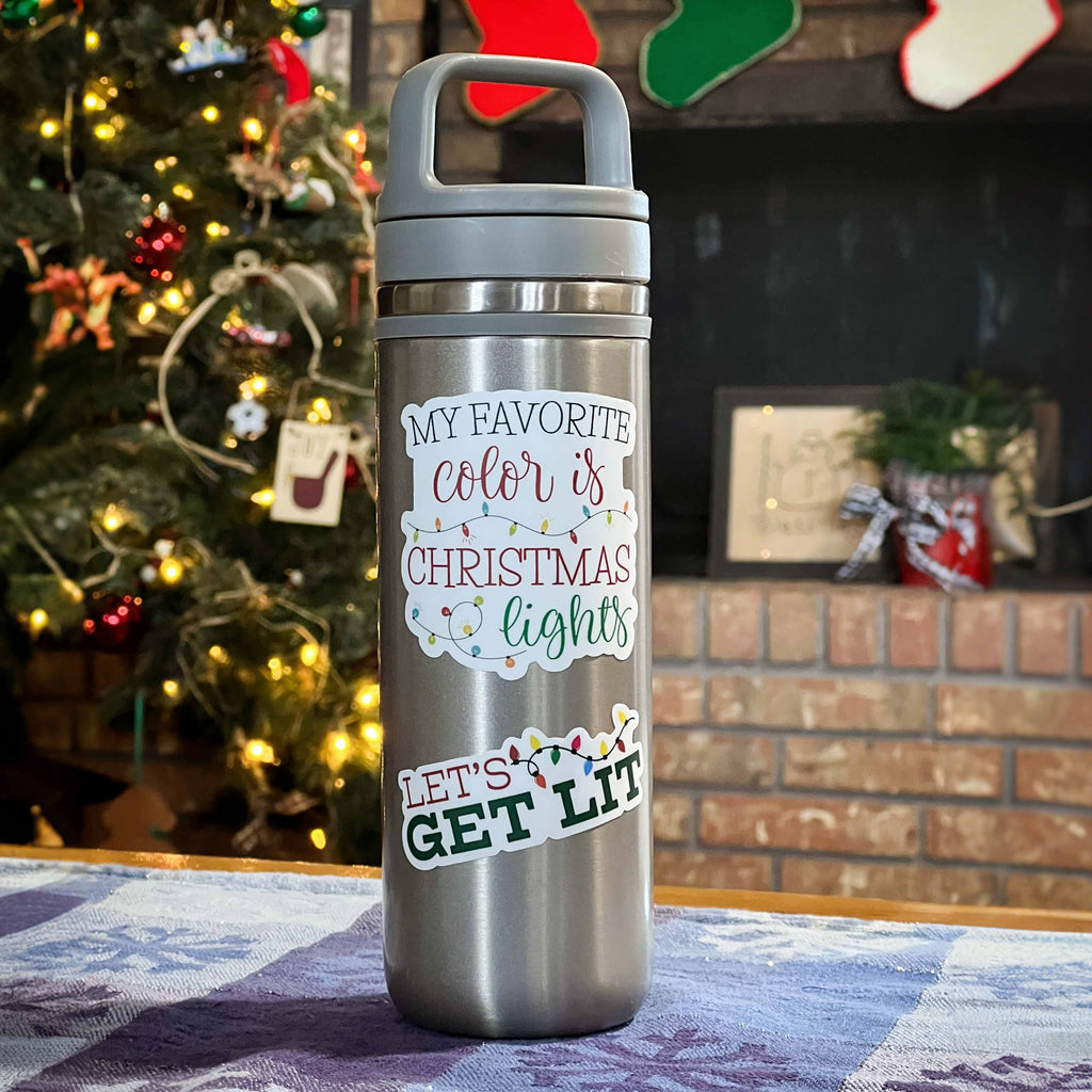 Let's Get Lit Christmas Lights Sticker