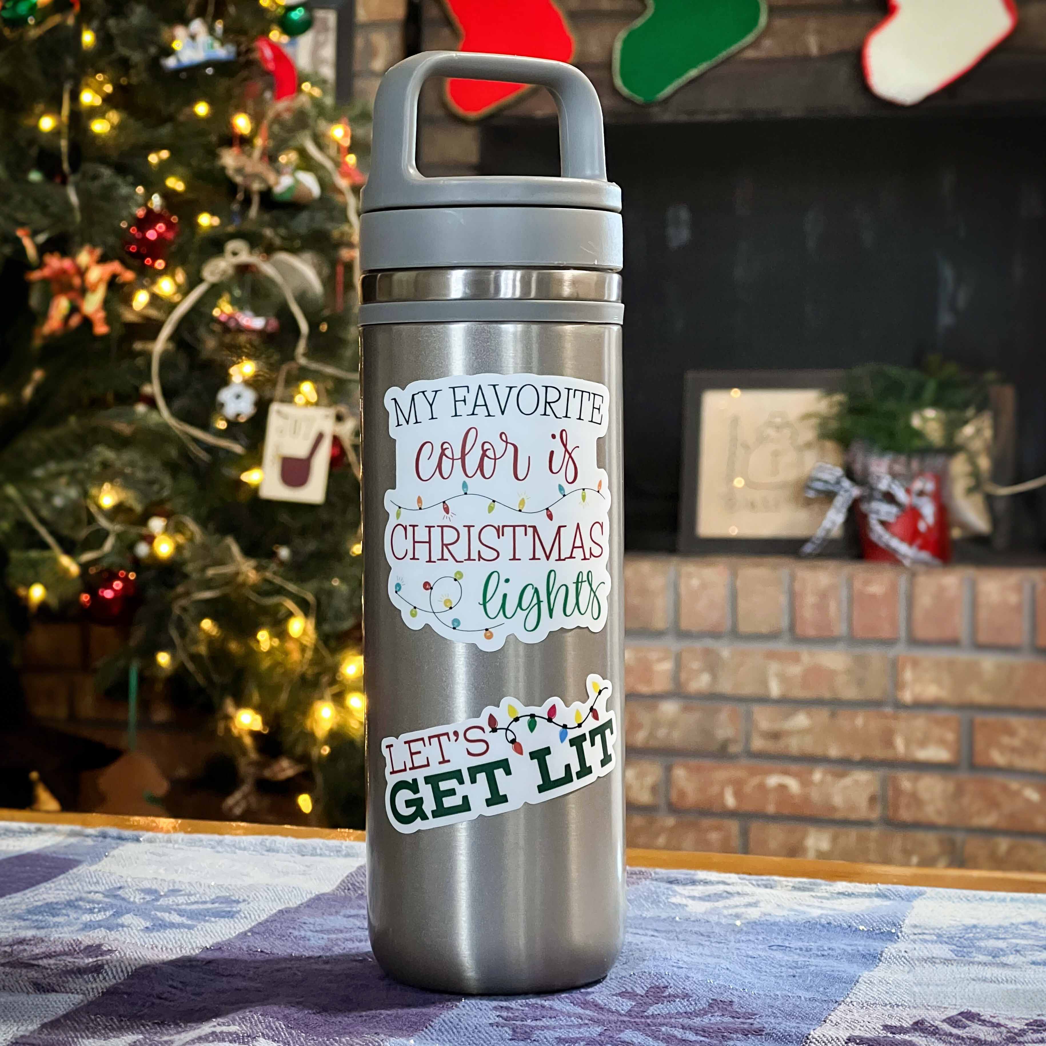 Let's Get Lit Christmas Lights Sticker