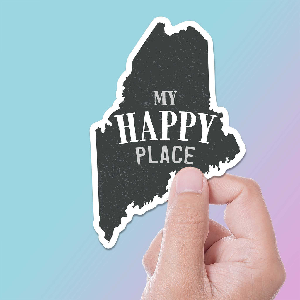 My Happy Place Maine Sticker